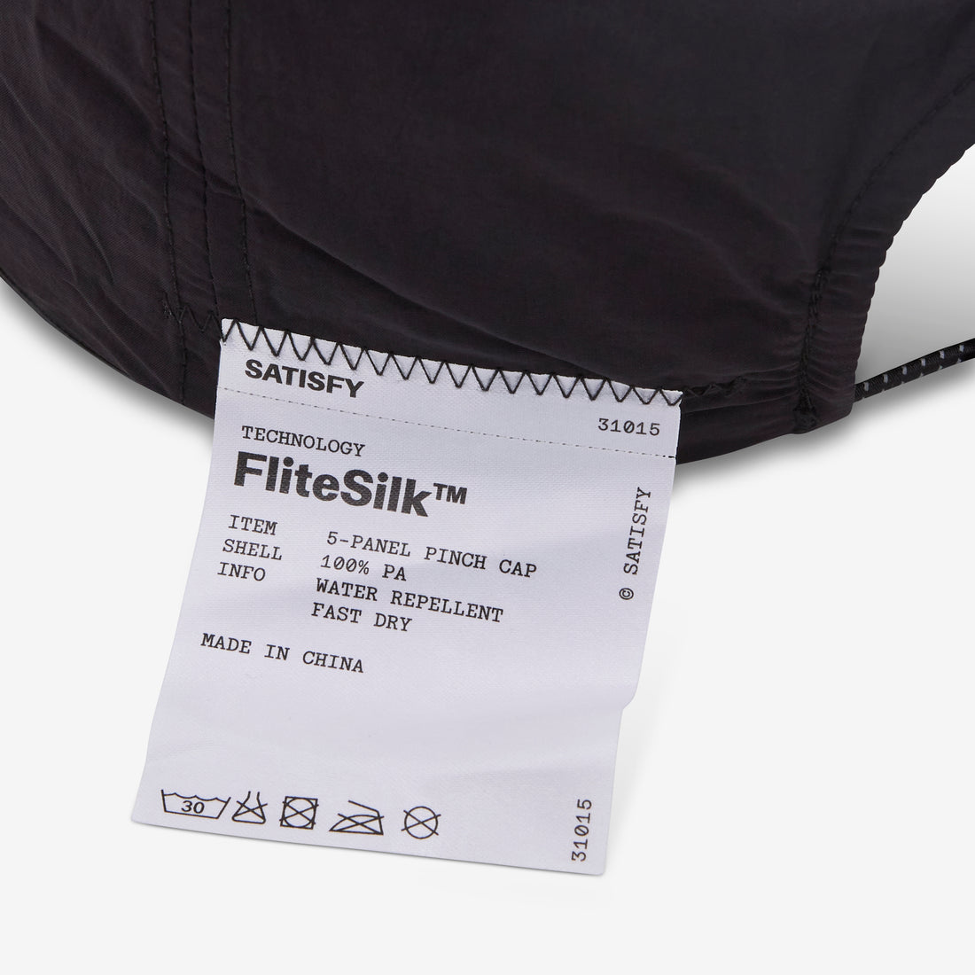 FliteSilk™ 5 Panel Eagle Pinch Cap Black Headwear