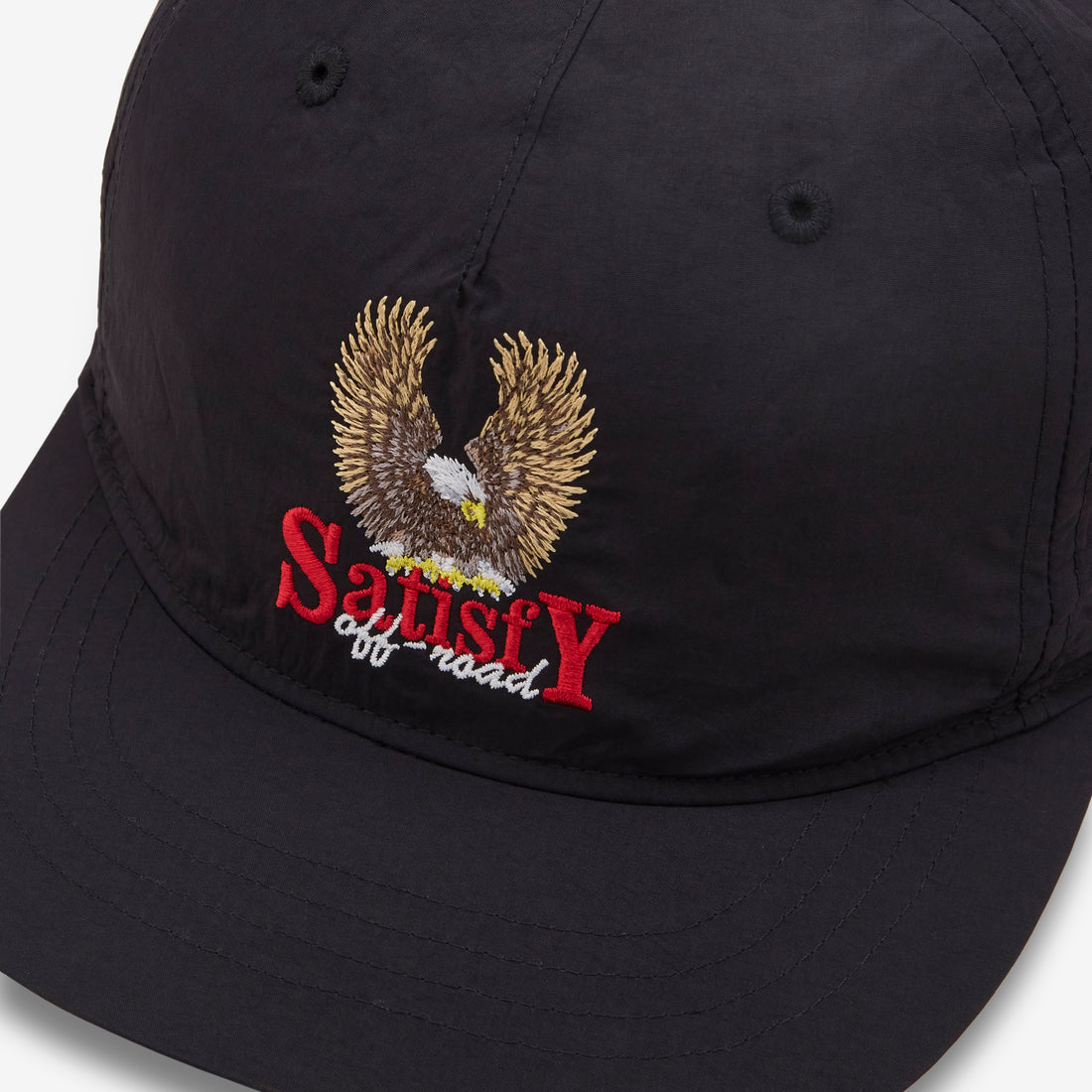 FliteSilk™ 5 Panel Eagle Pinch Cap Black Headwear