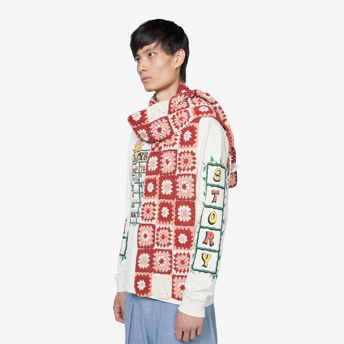 Piece Scarf Ecru Heart Accessories