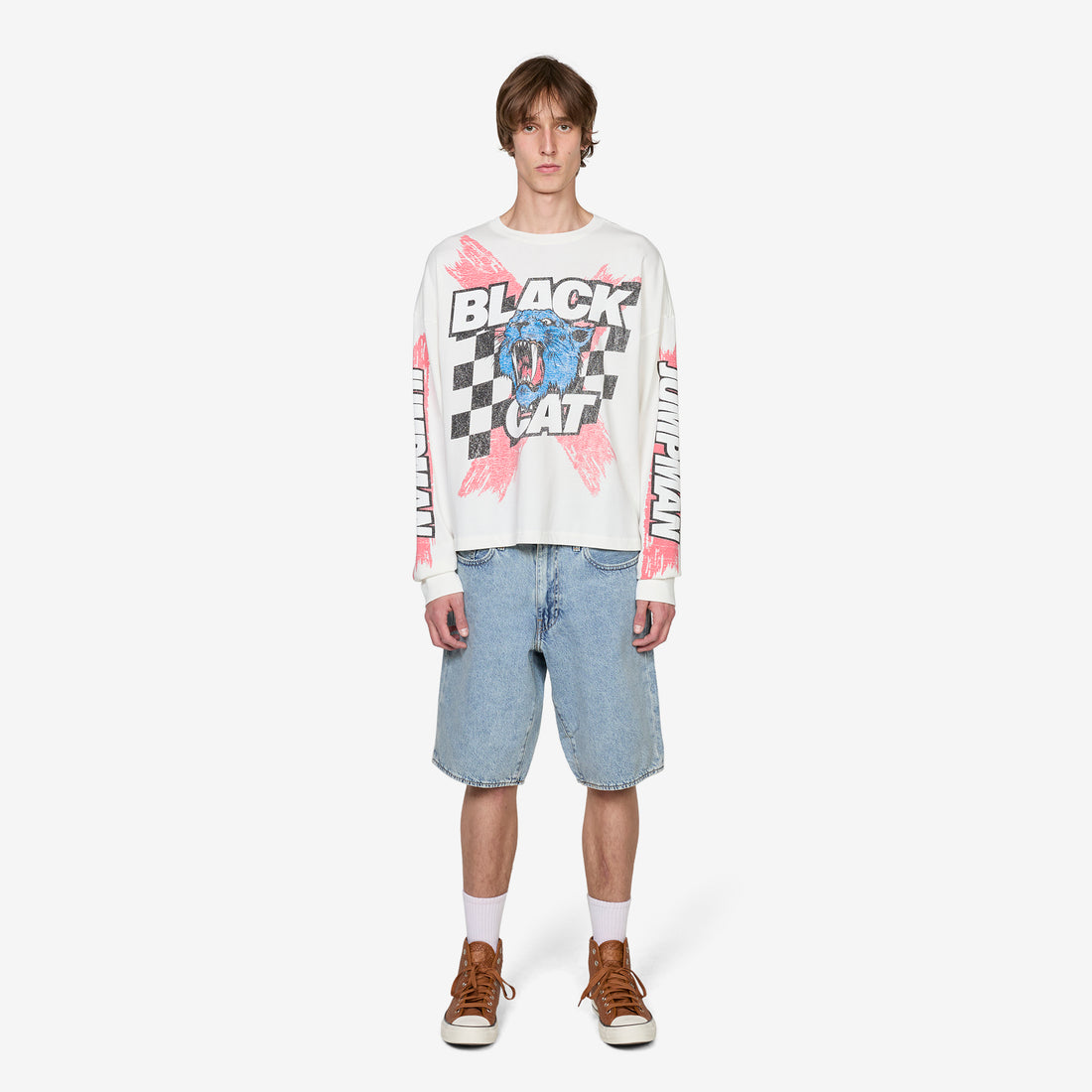 Black Cat Longlseeve T-Shirt Ivory Tees