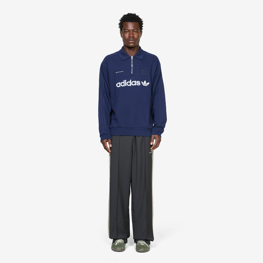 Song for the Mute x Adi008 Longsleeve Polo Shirt Night Indigo Shirts