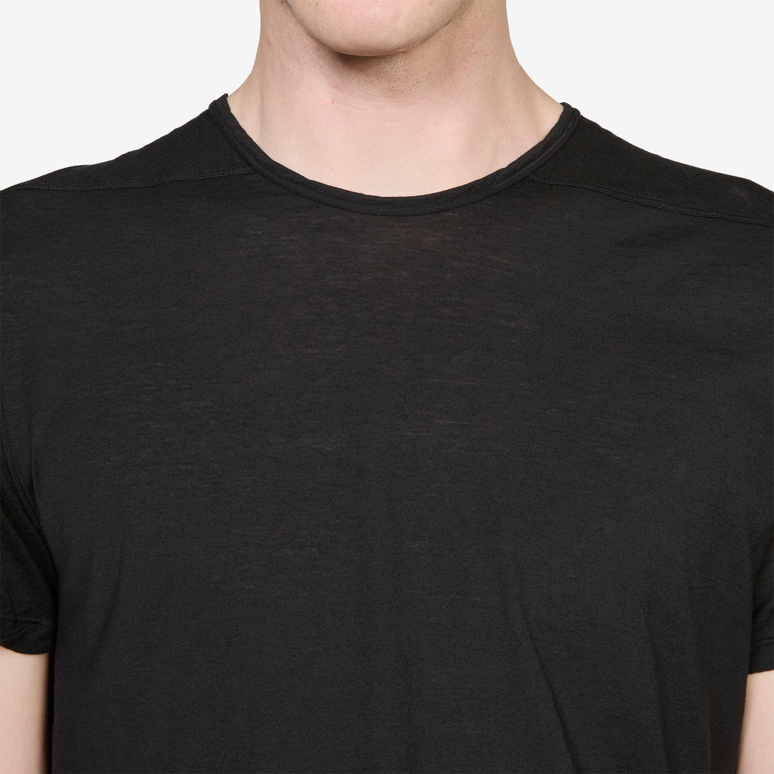 Level T-Shirt Black Cotton Gauze Jersey Tees