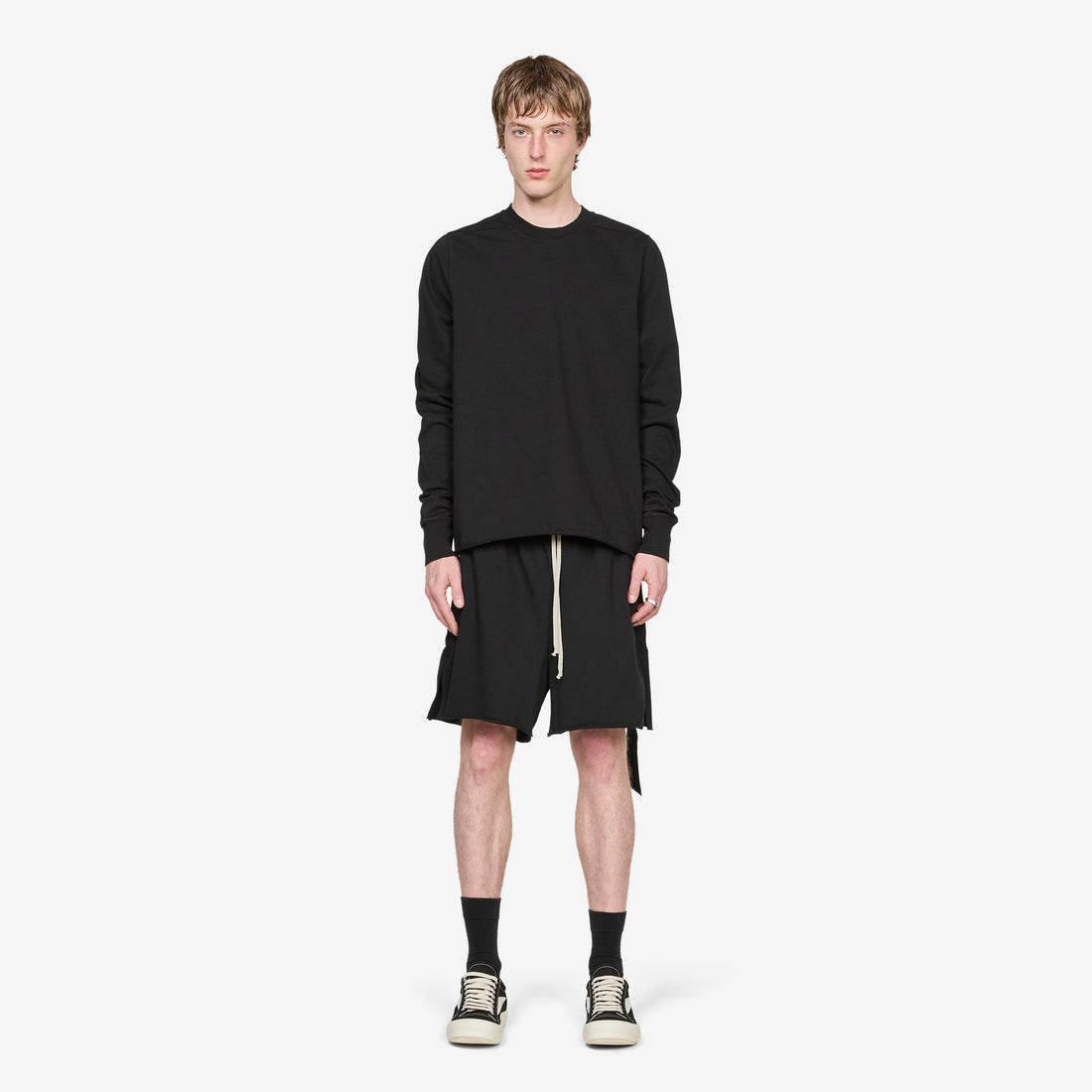 Crewneck Sweat Black Compact Heavy Jersey Jumpers