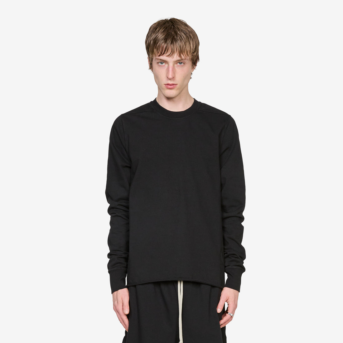 Crewneck Sweat Black Compact Heavy Jersey Jumpers