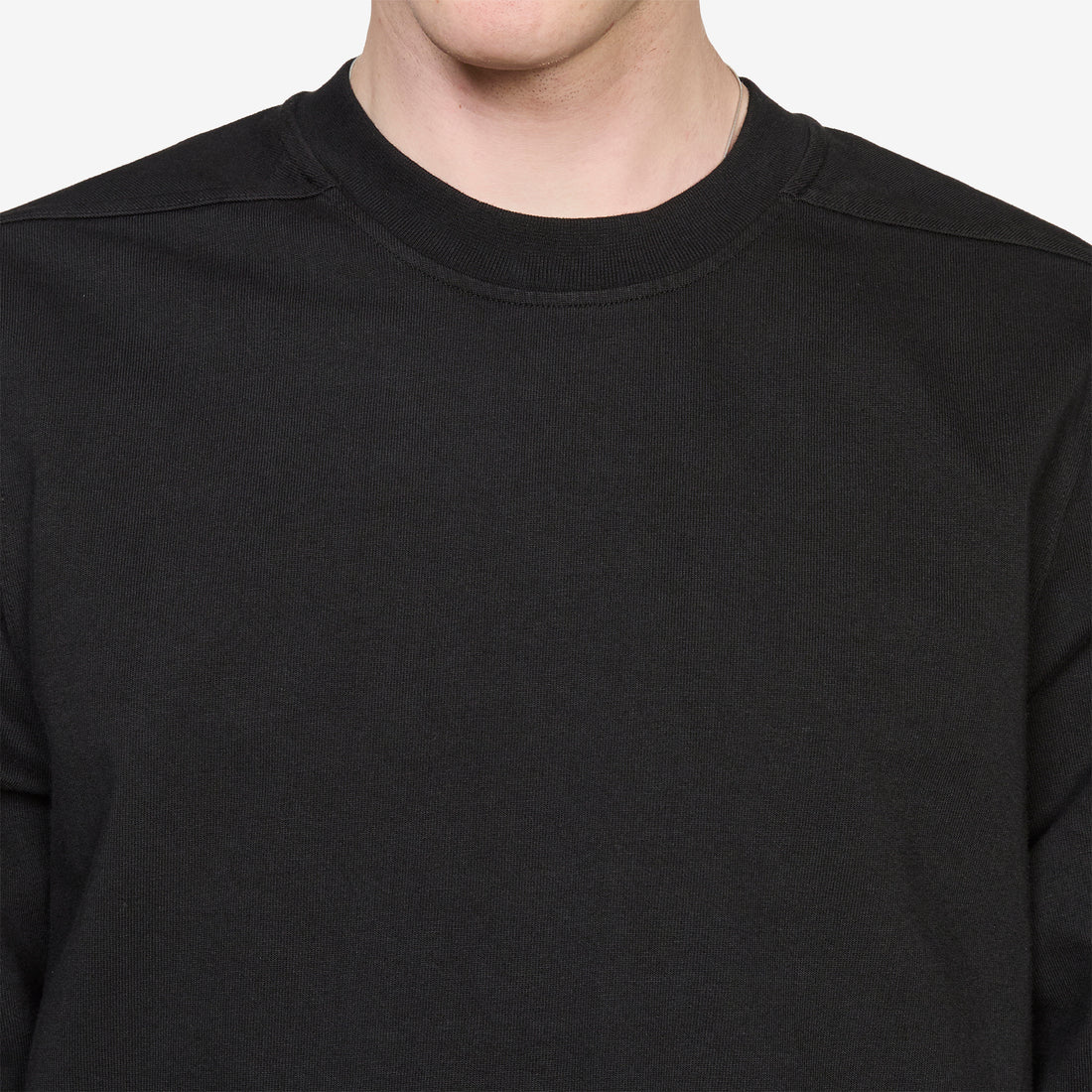 Crewneck Sweat Black Compact Heavy Jersey Jumpers