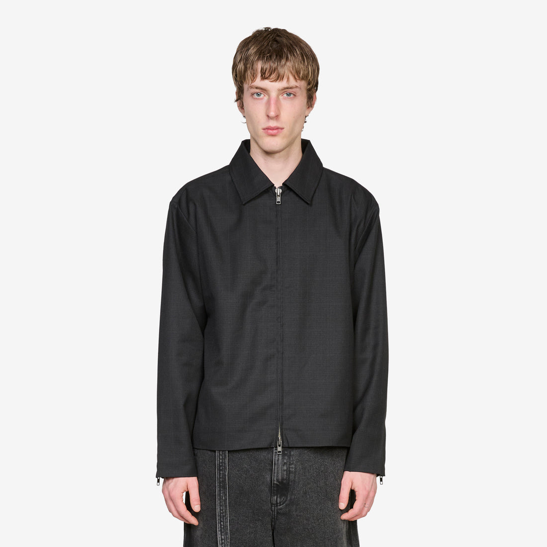 Zip Coach Black Plaid Jackets