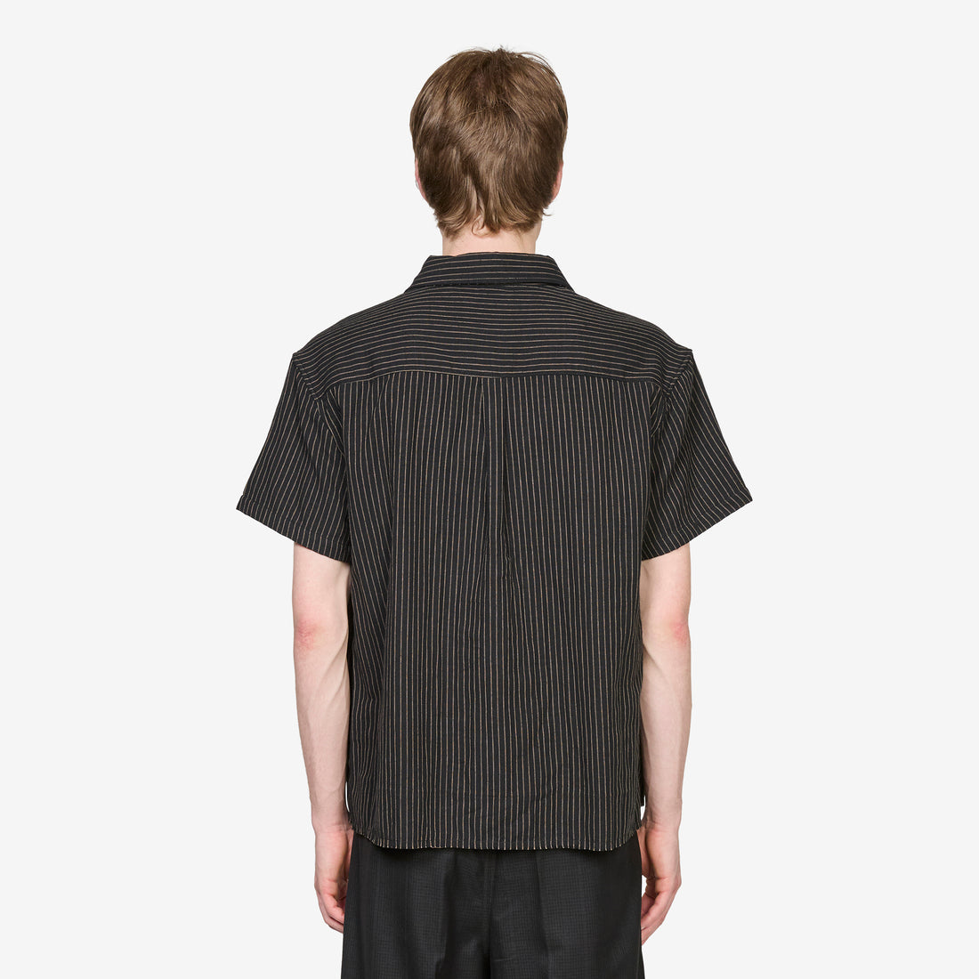 Billy Short Sleeve Shirt Black | Tan Stripe Shirts