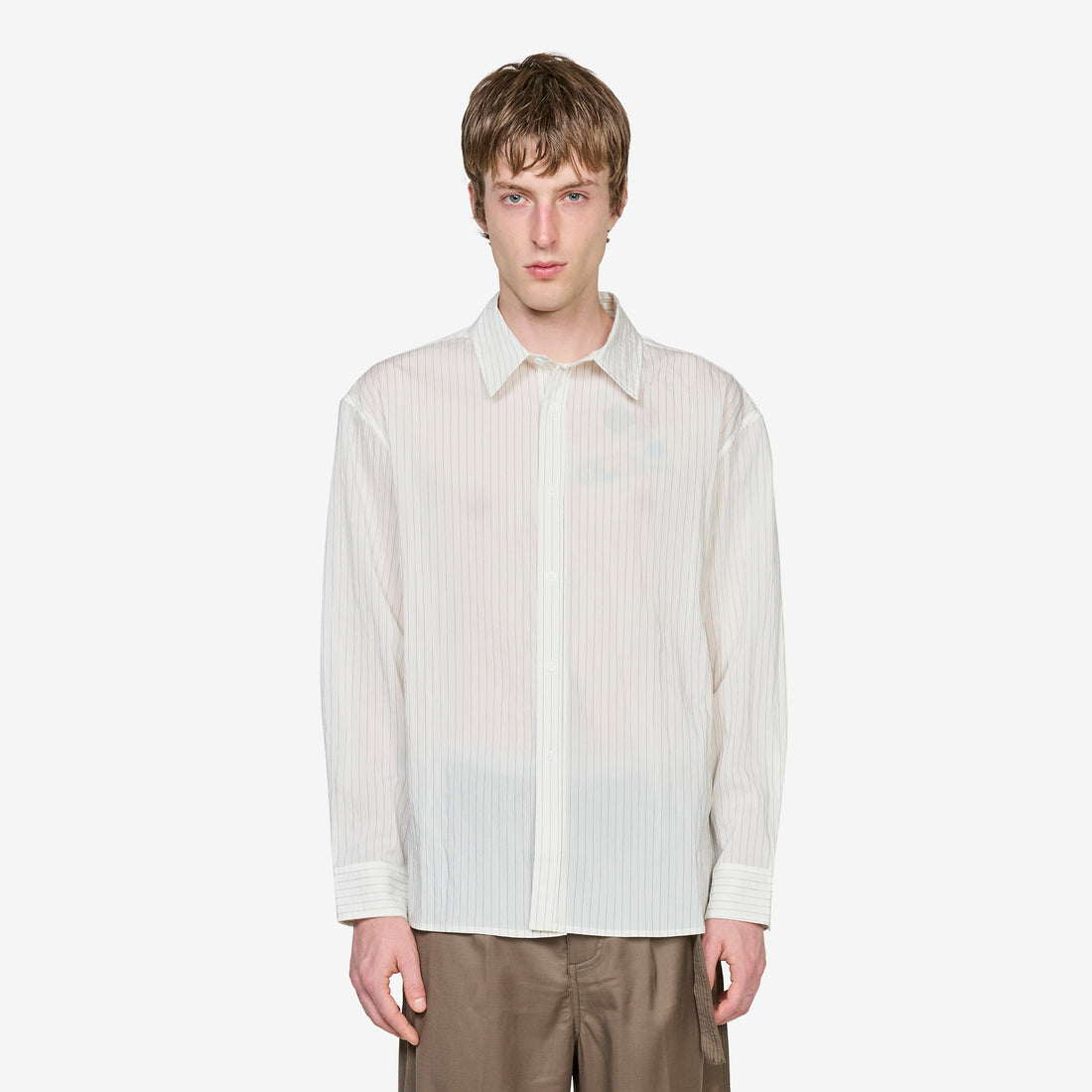 Drop Longsleeve Shirt White Stripe Shirts