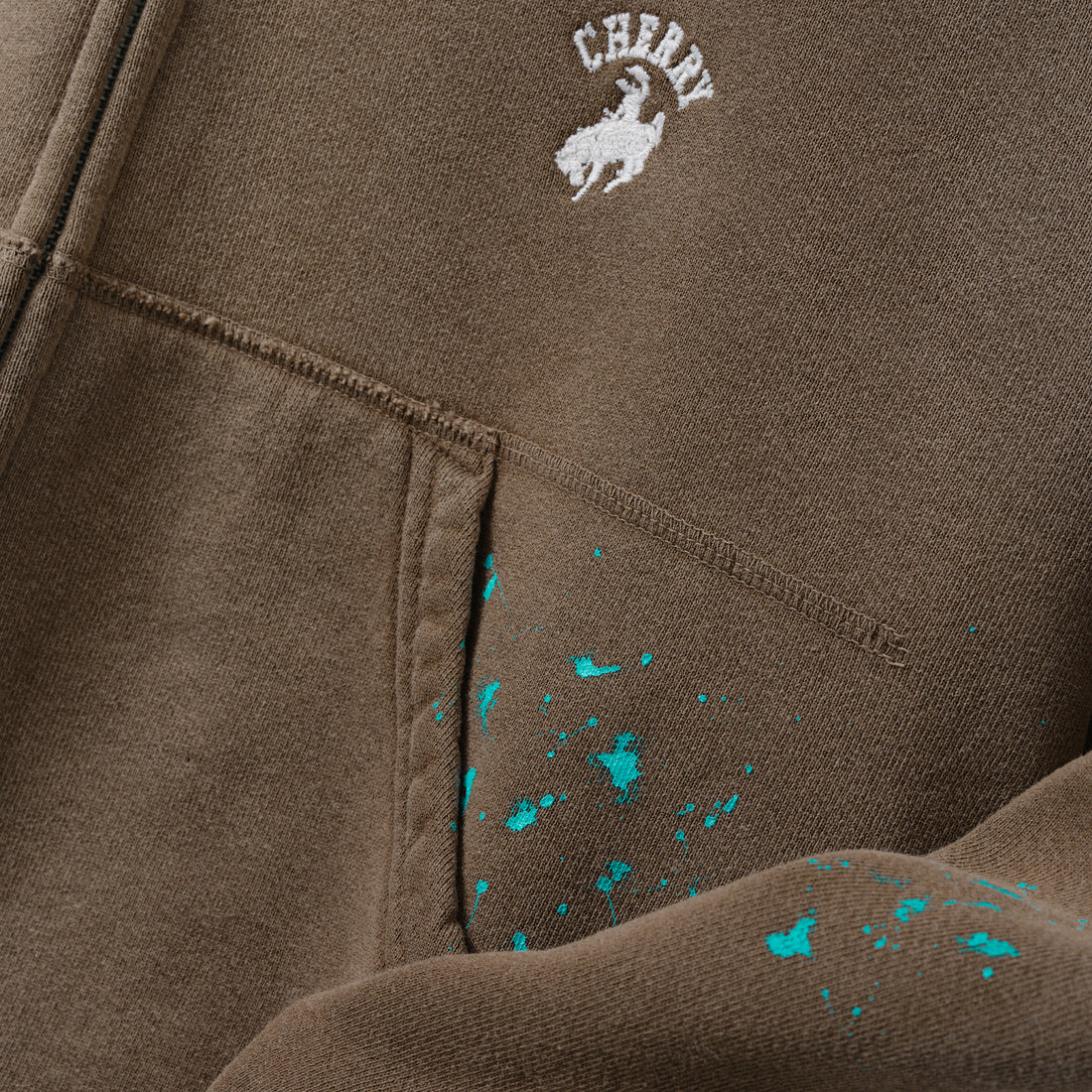 Western Athletic Zip Up Hoodie Brown Jumpers
