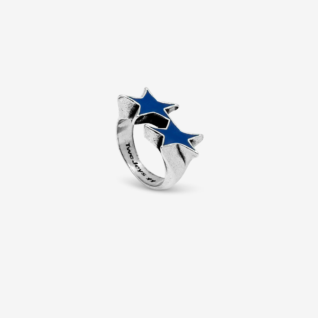 Enameled Icon Single Ring Blue Jewellery