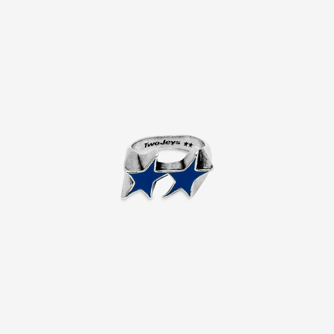 Enameled Icon Single Ring Blue Jewellery