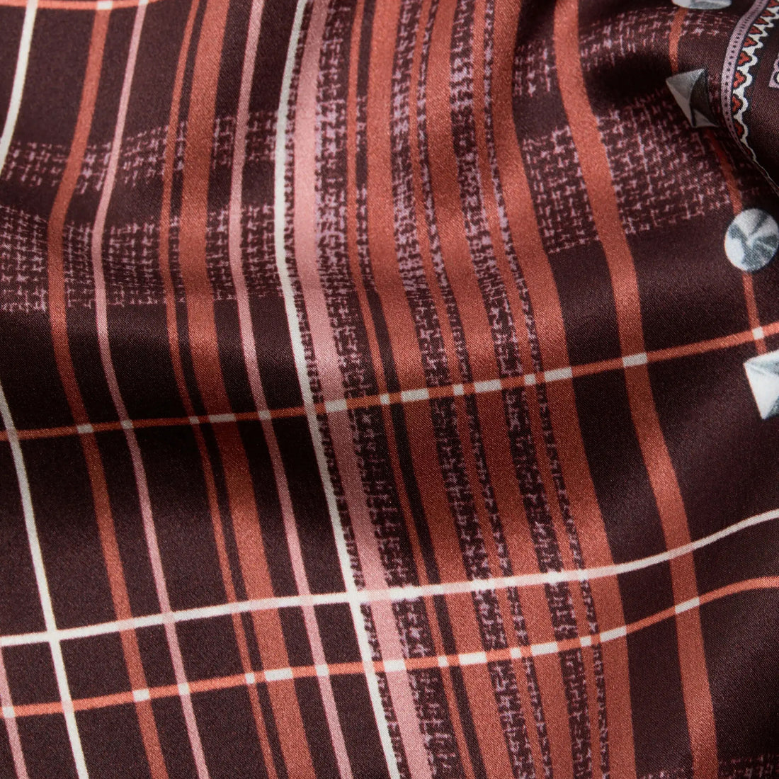 Volta Triangle Check Bandana Burgundy | Brown Accessories