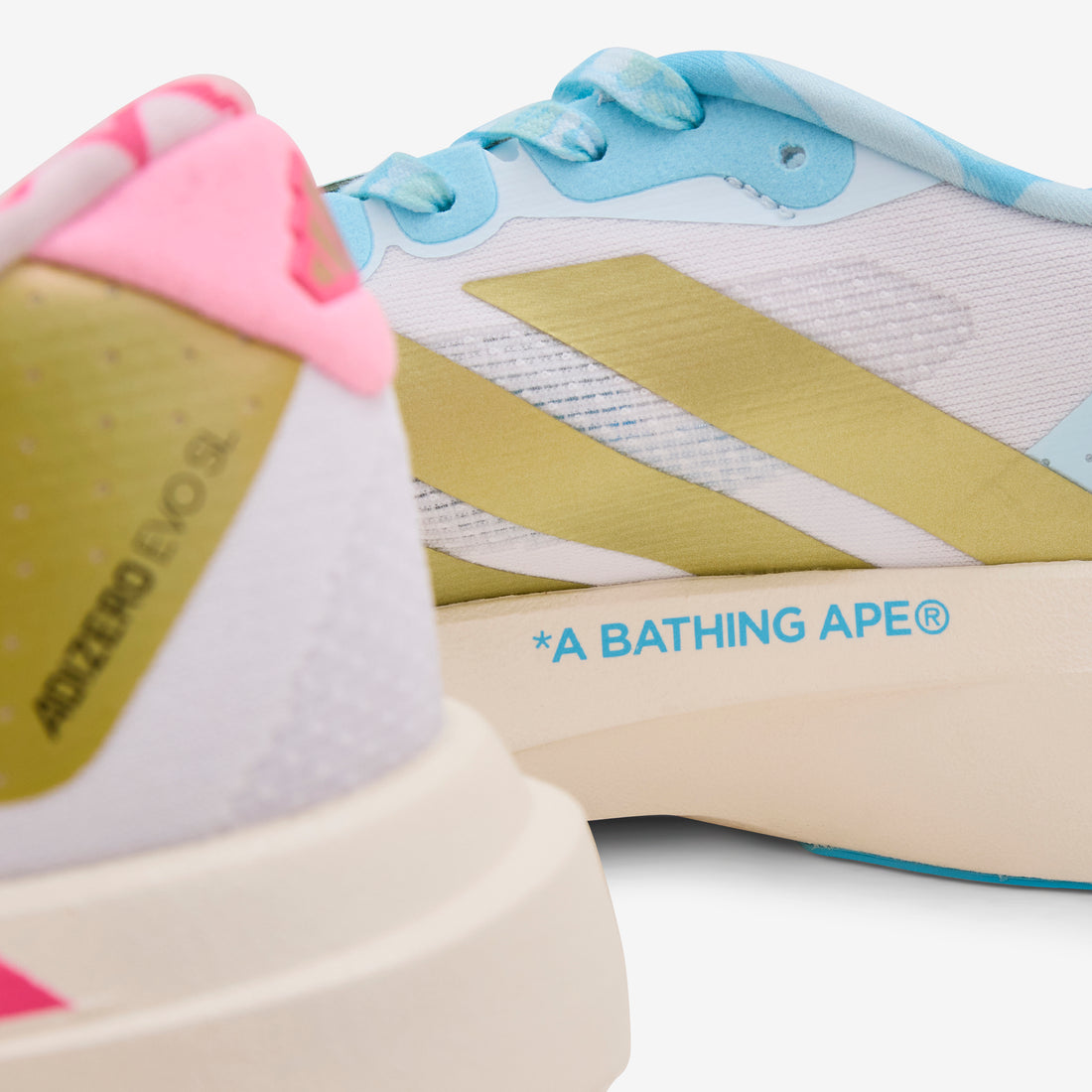 BAPE x Adizero Evo SL Cloud White | Gold Metallic | Off White Footwear