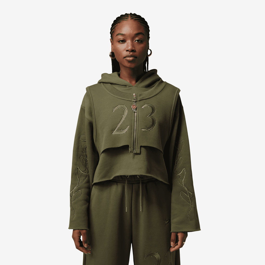 Teyana Taylor x Layer Hoodie Rough Green Jumpers
