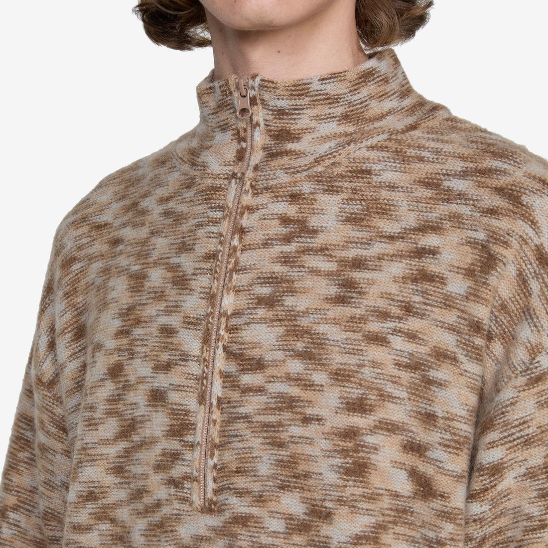 Kline Wool Half Zip Khaki Jumpers