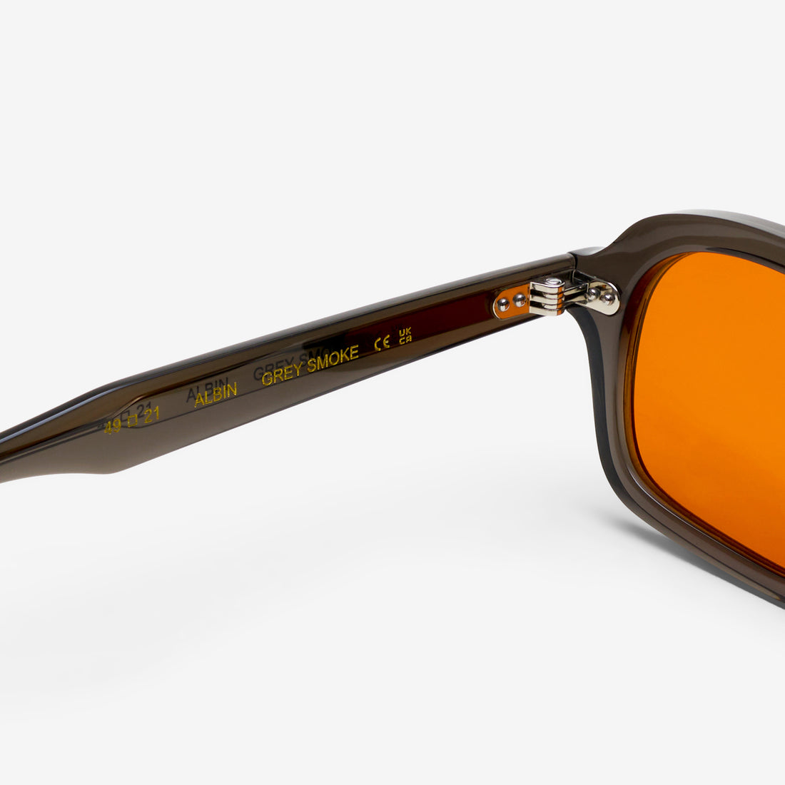 Albin Black Smoke | Orange Solid Lens Eyewear