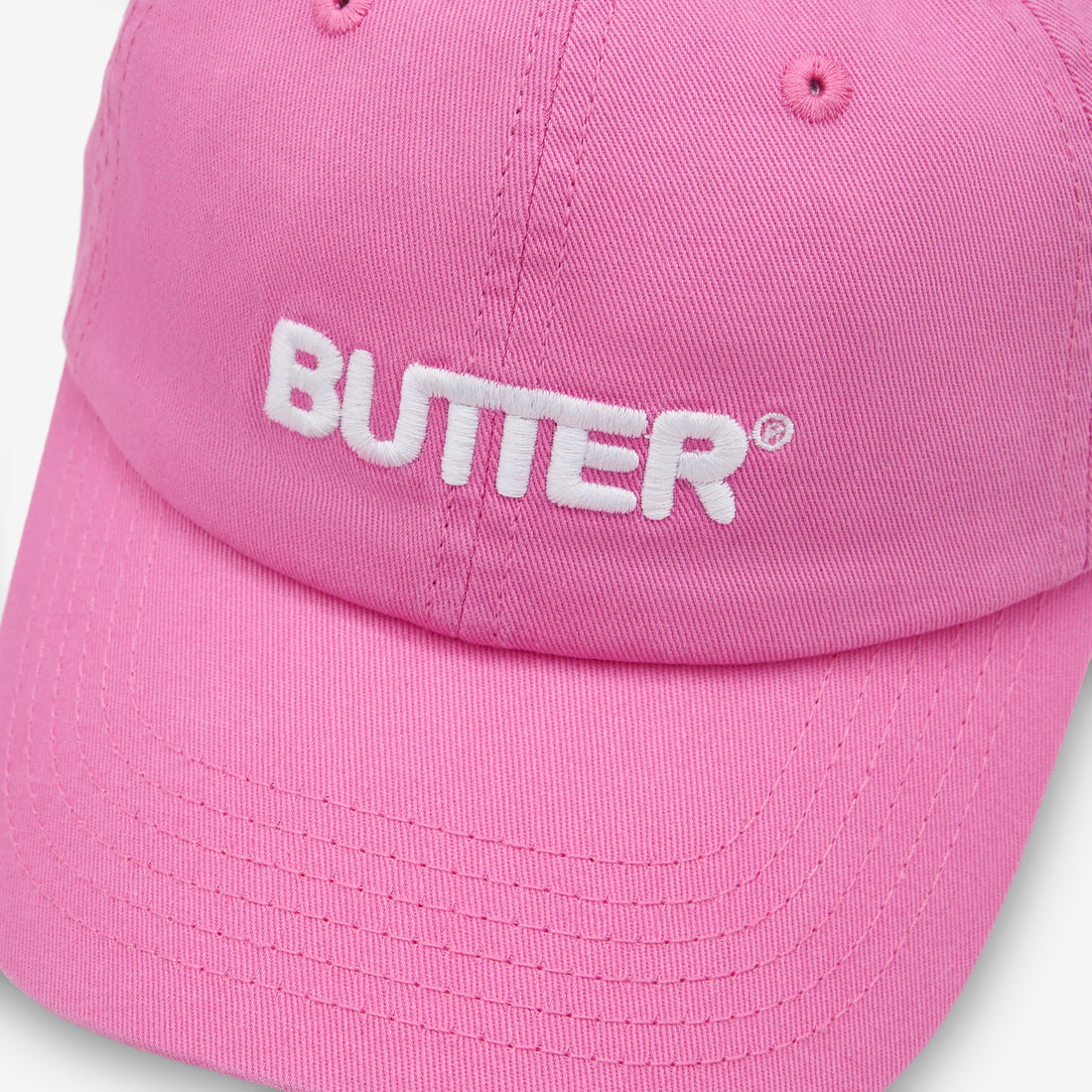 Rounded Logo 6 Panel Cap Washed Pink Headwear