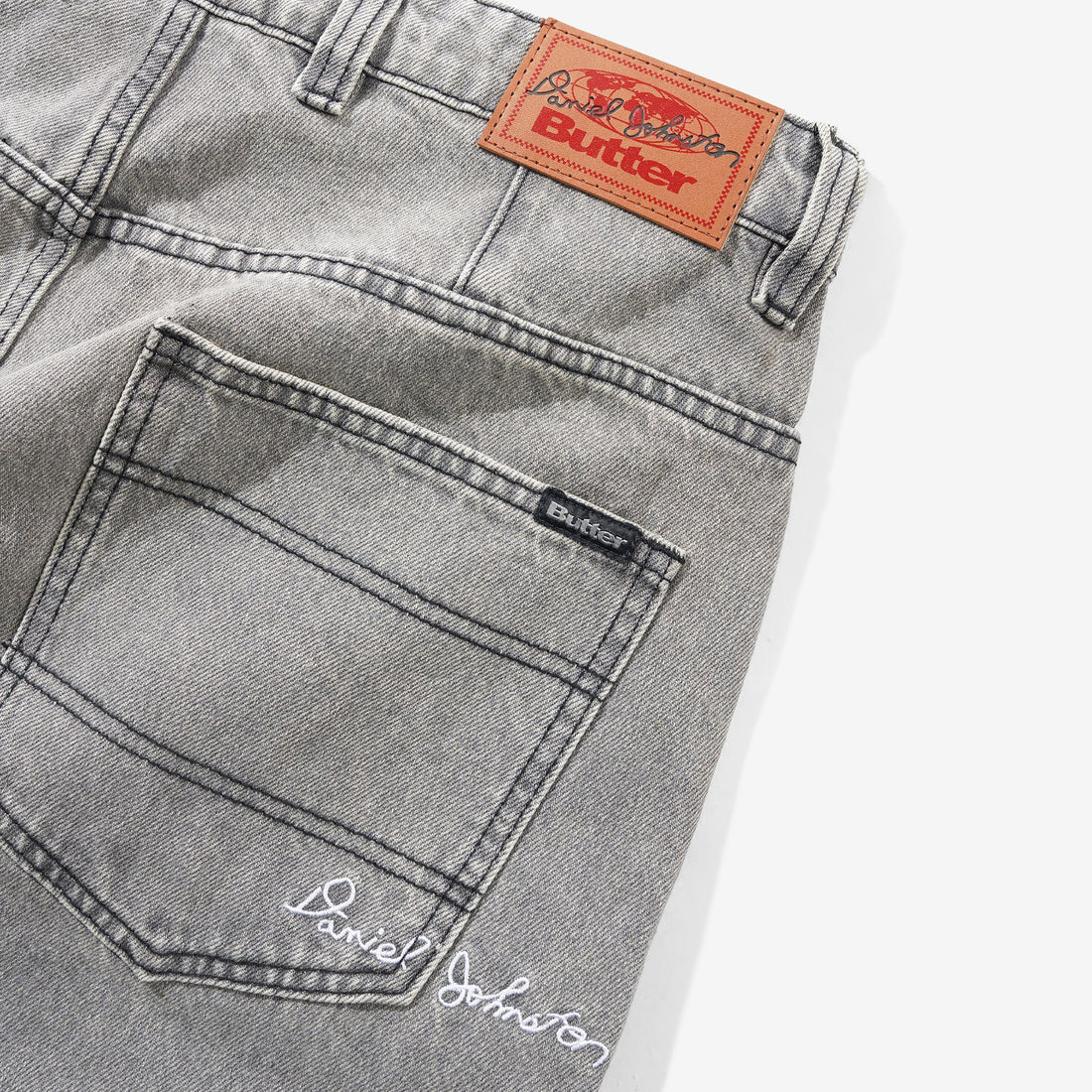 Daniel Johnston Boxing Denim Jeans Washed Grey Pants