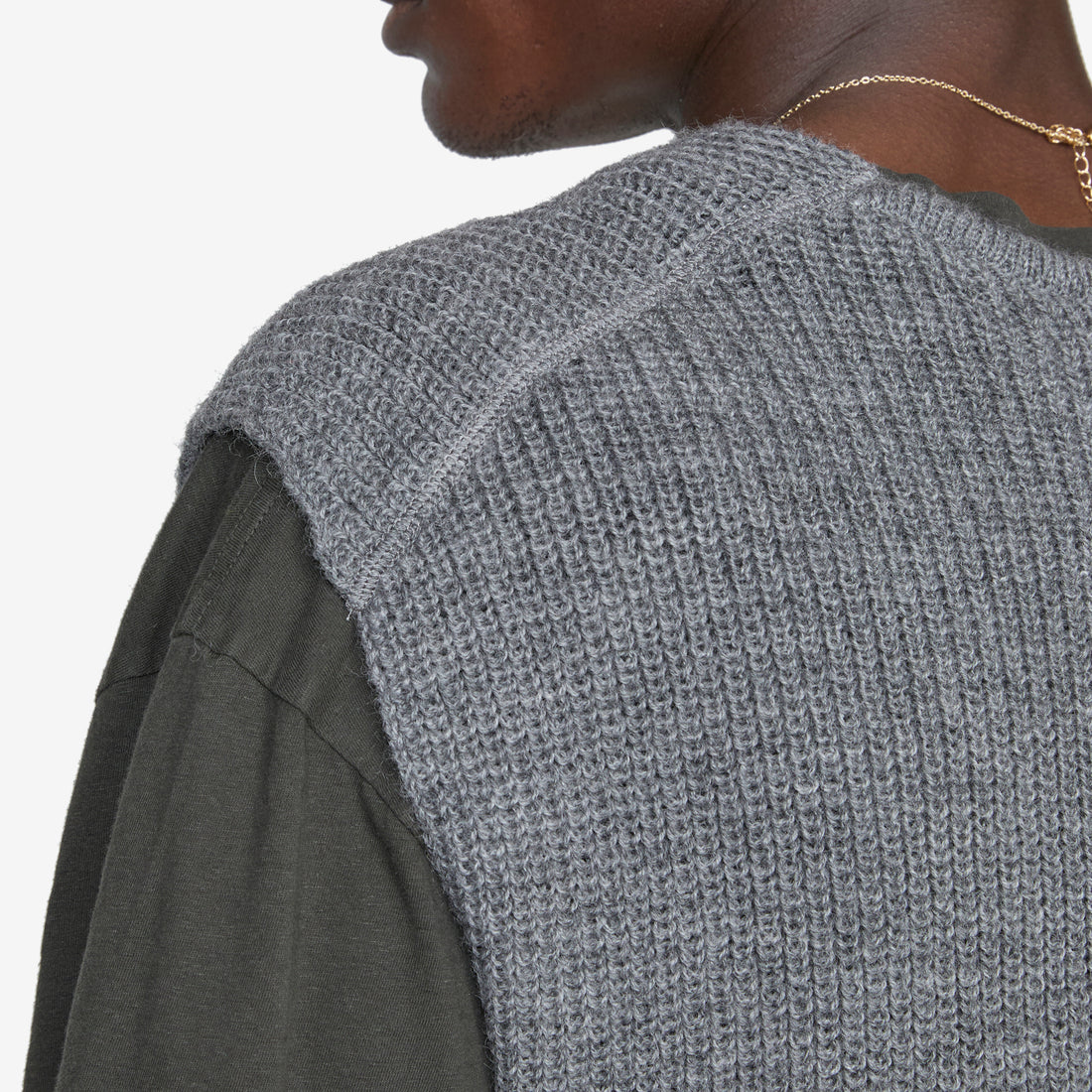 Chunky Ribbed Slipover Grey Jumpers