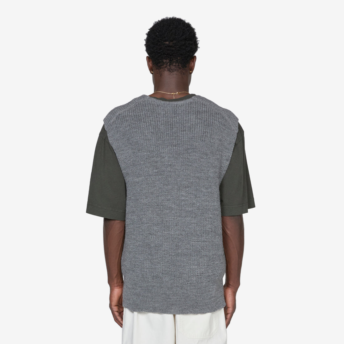 Chunky Ribbed Slipover Grey Jumpers