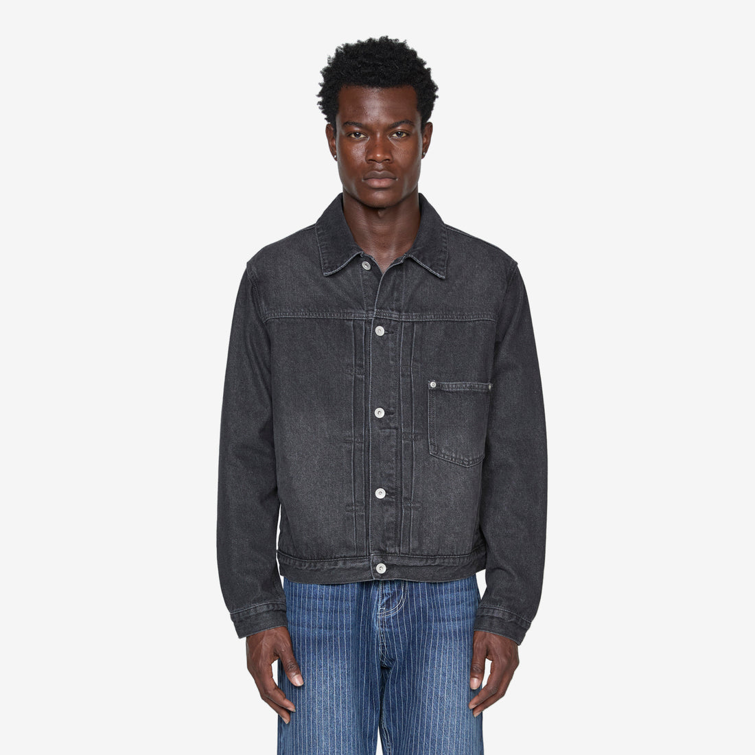 Type-1 Denim Trucker Jacket Black Washed Jackets