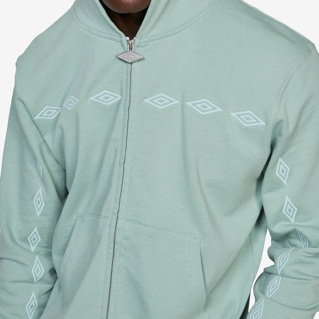 Umbro x Diamonds Zip Fitted Hoodie Sage Jumpers