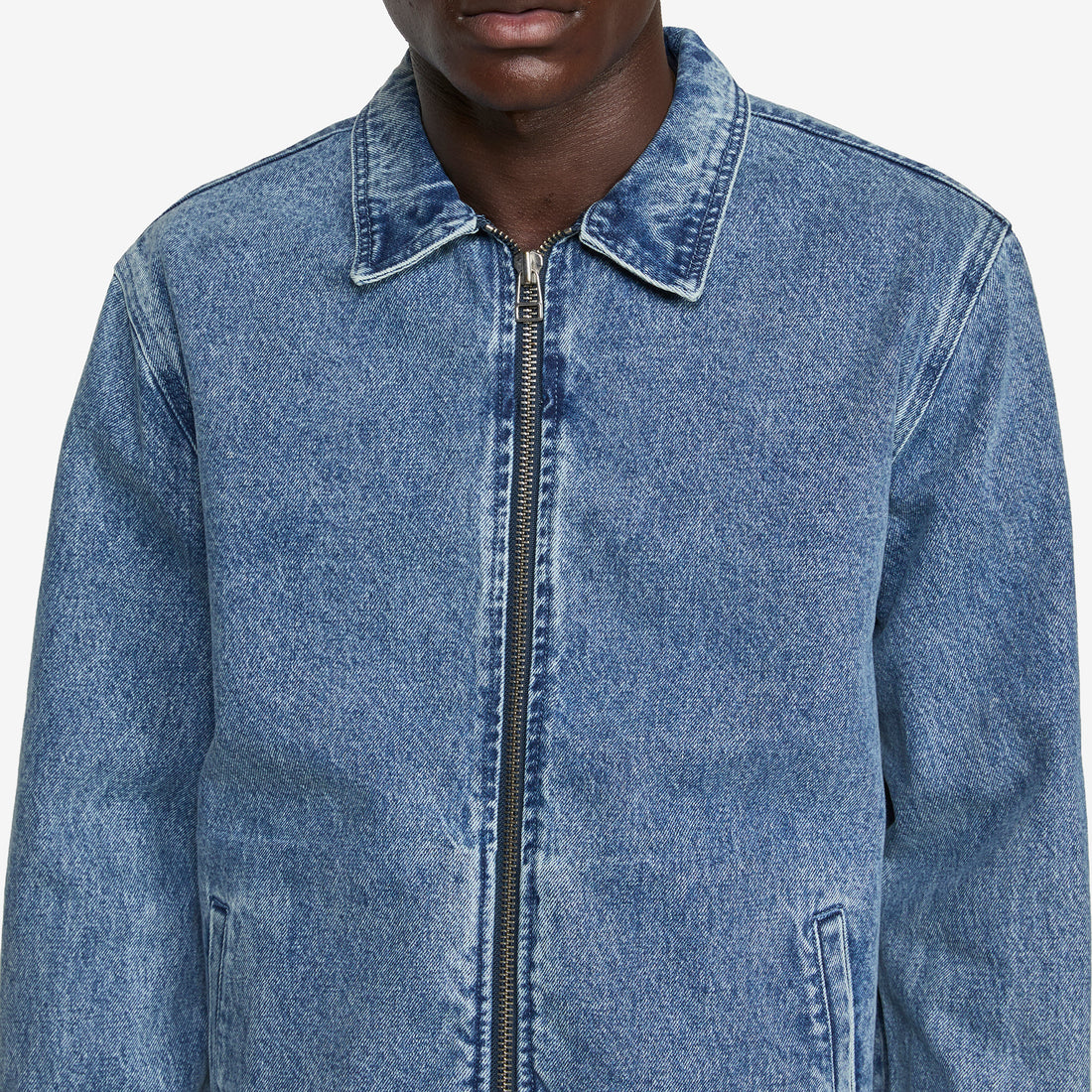 Denim Full Zip Jacket Stonewashed Jackets