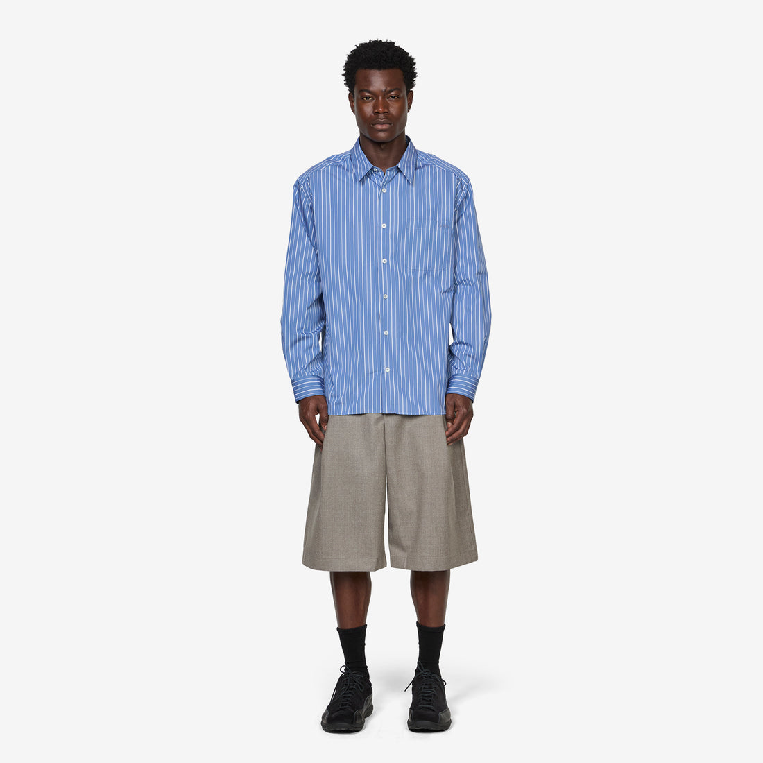Malo Logo Shirt Blue Grey Shirts