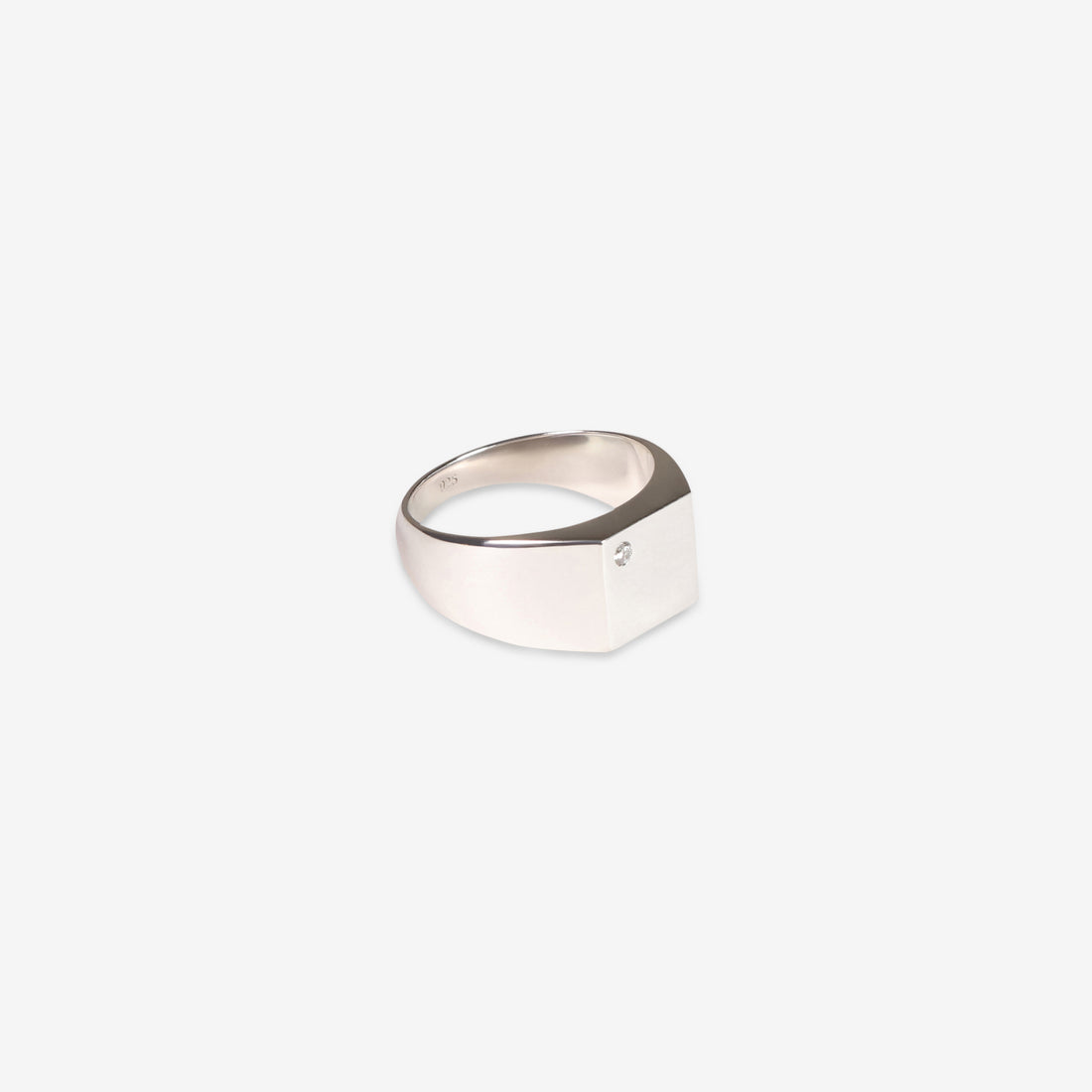 Diamond Signet Ring Silver Jewellery