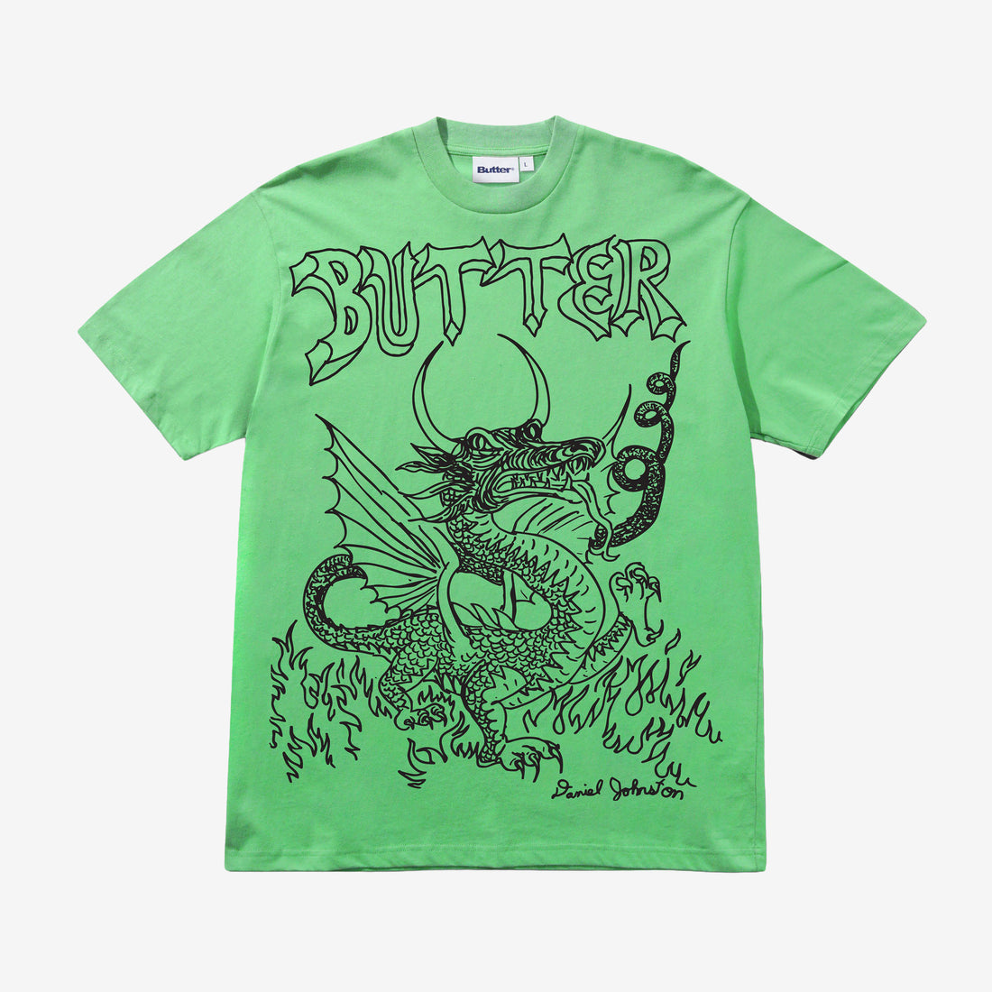Daniel Johnston Dragon T-Shirt Lime Tees