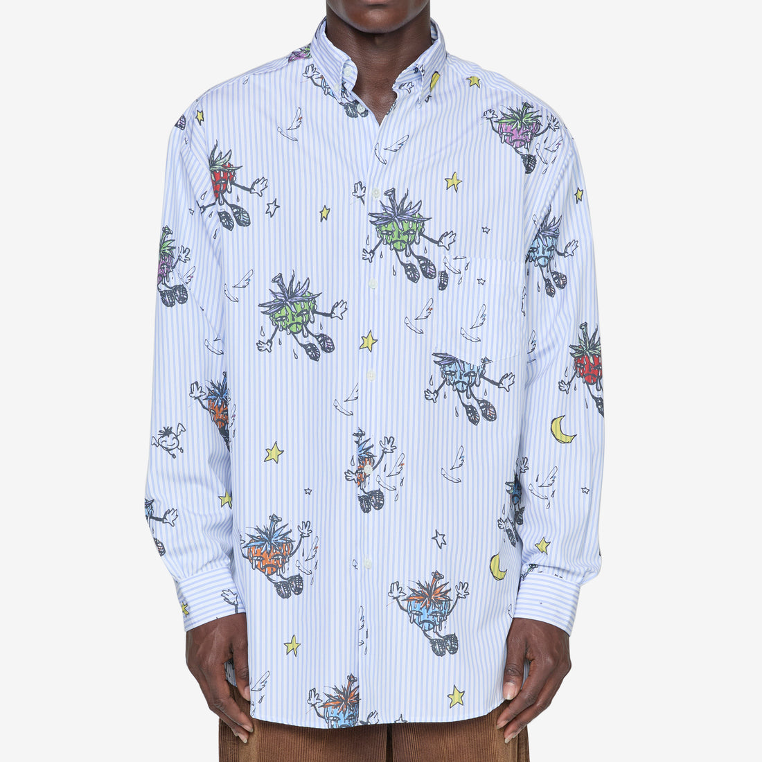 Strawbabies Button Down Shirt Blue Shirts