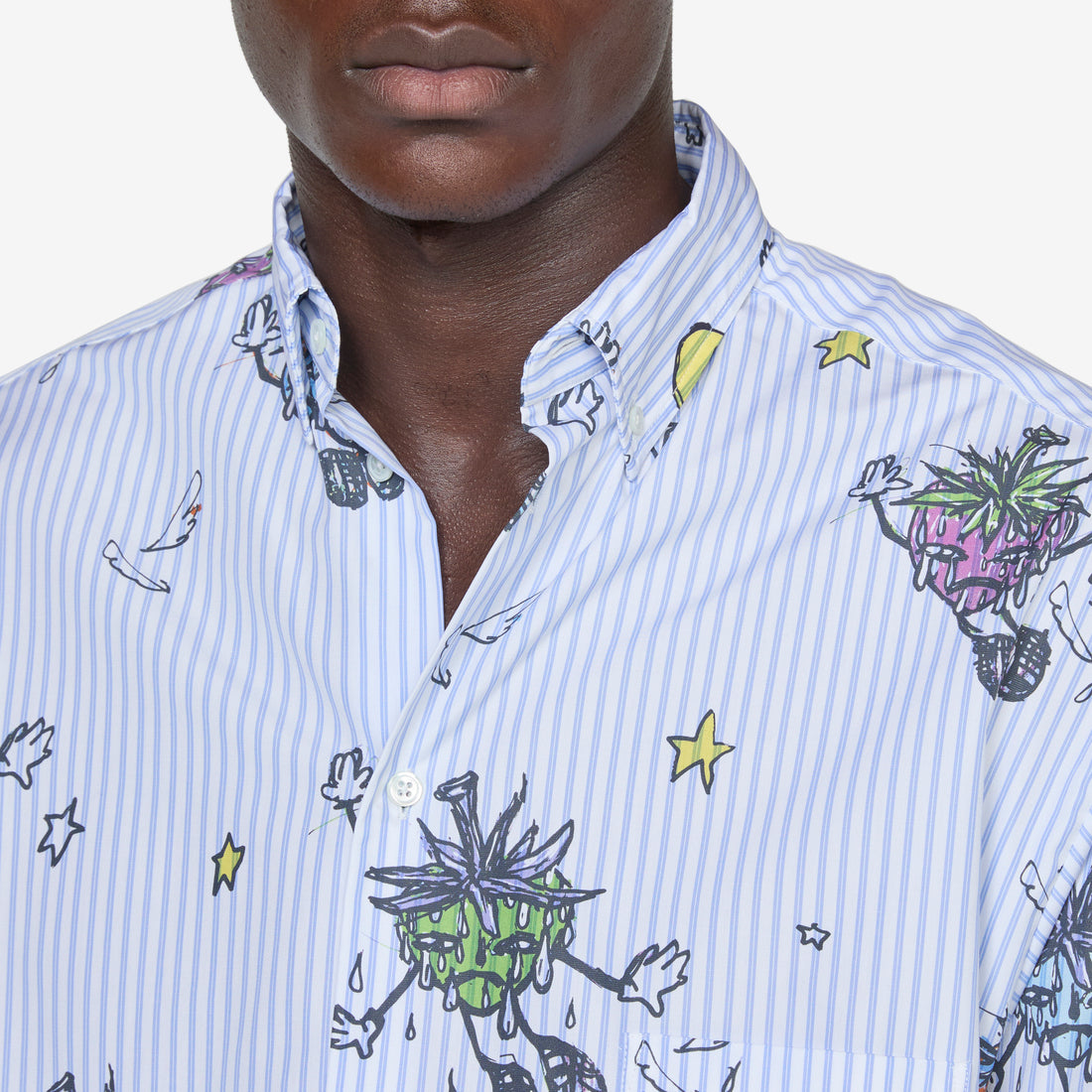 Strawbabies Button Down Shirt Blue Shirts