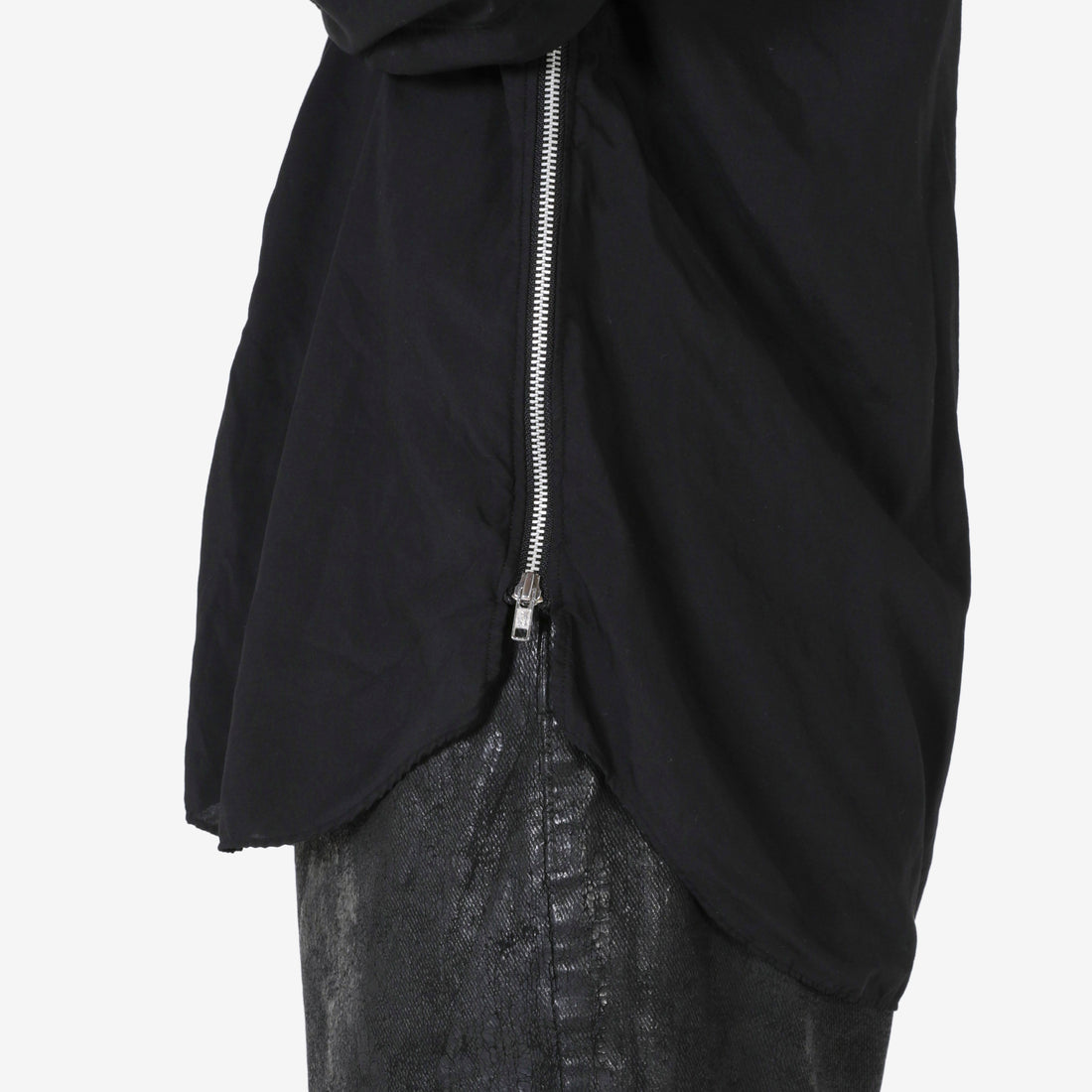 Woven Zipped Longsleeve Shirt Black Shirts