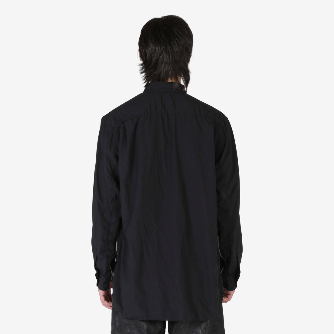 Woven Zipped Longsleeve Shirt Black Shirts