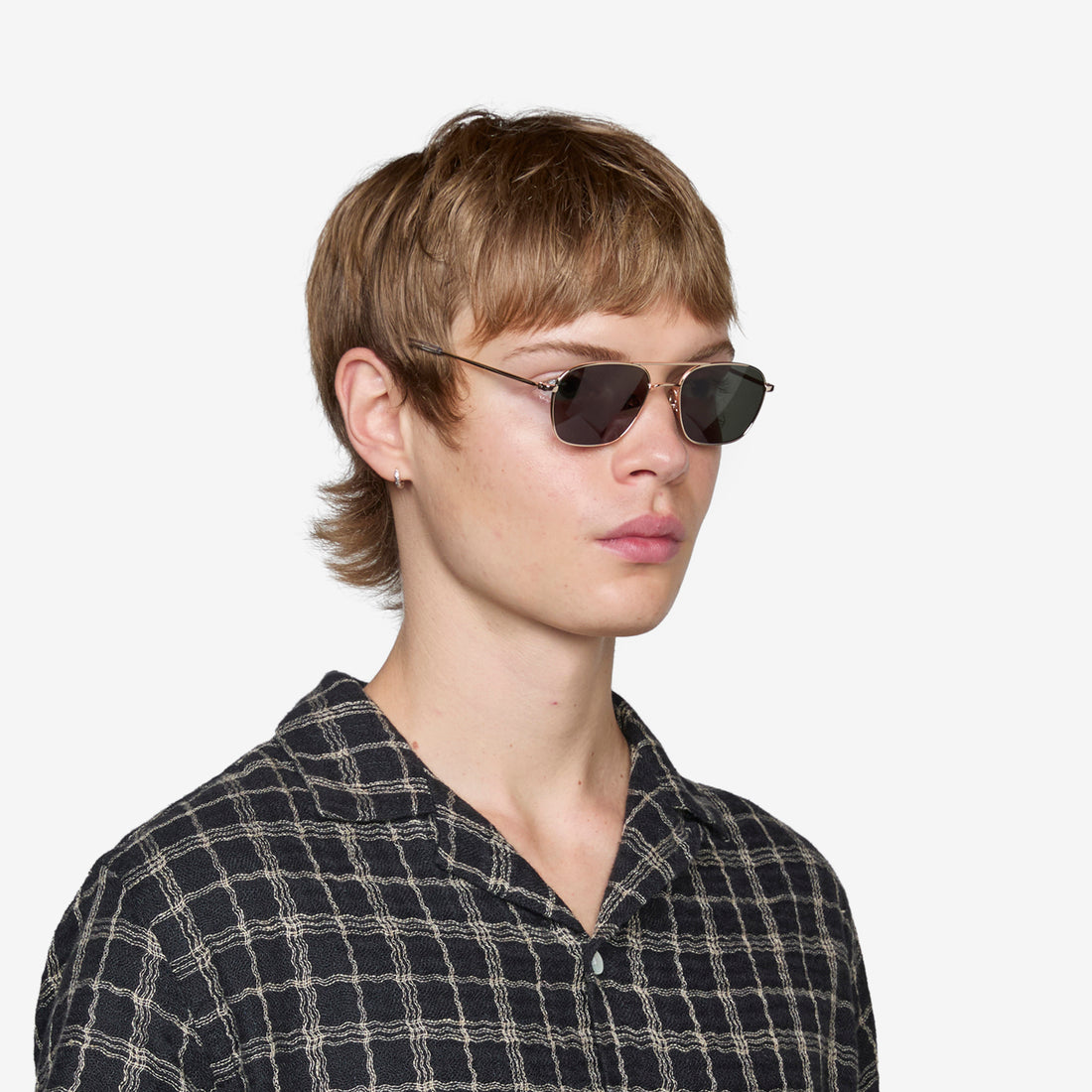 Dion Gold | Green Solid Lens Eyewear