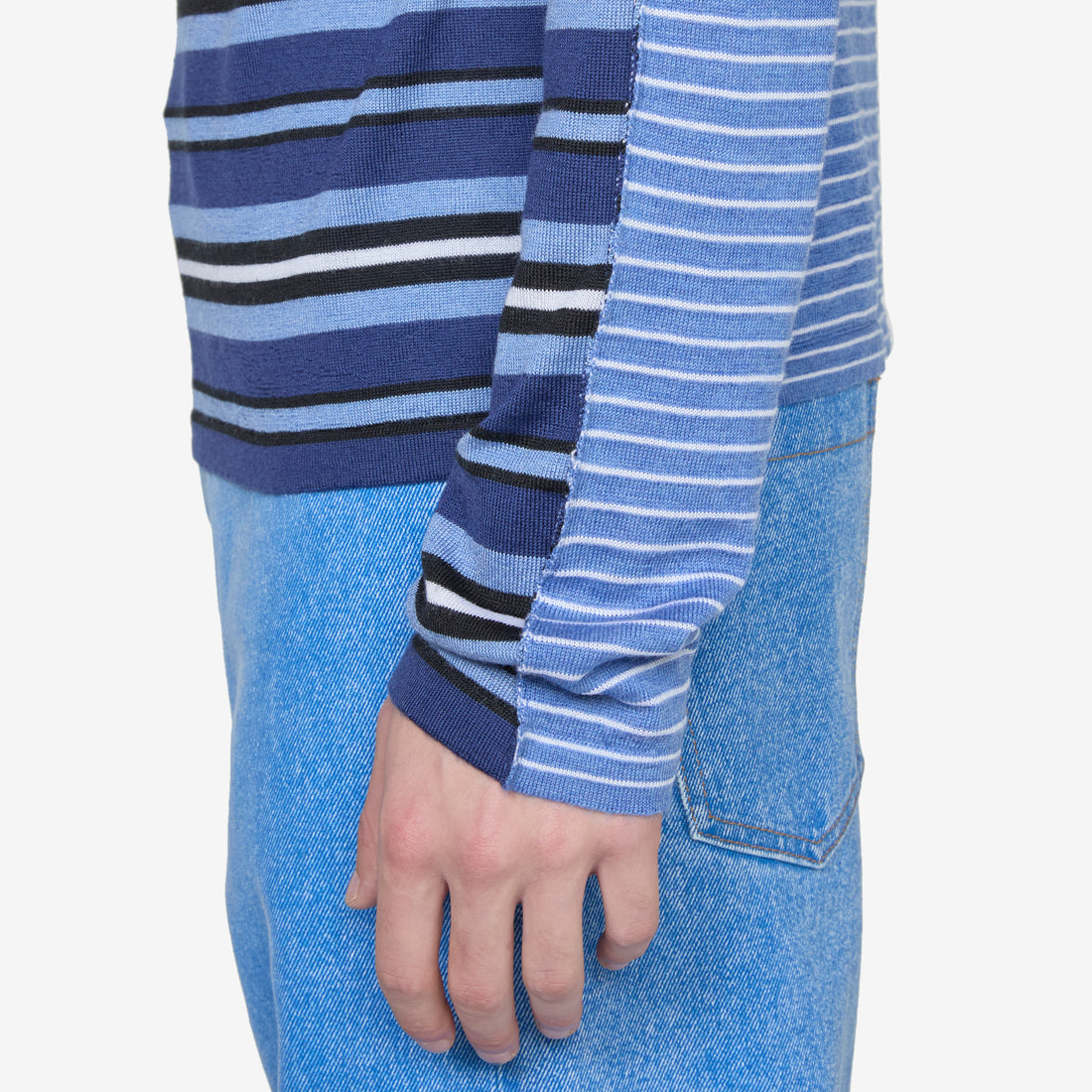 Striped Boat Neck Sweater Ink Jumpers