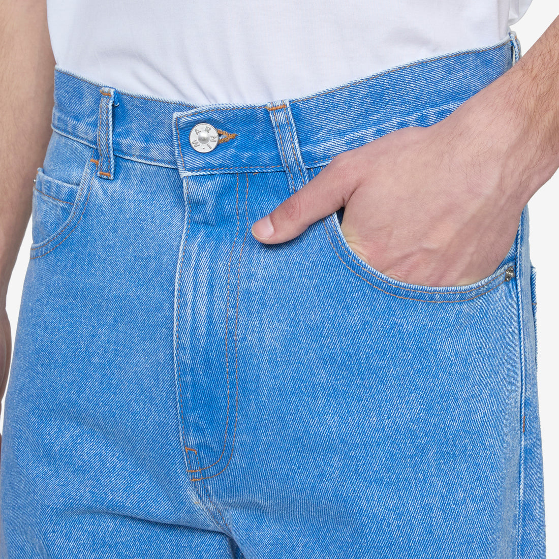 High Turn-Up Wide Leg Jeans Cobalt Pants