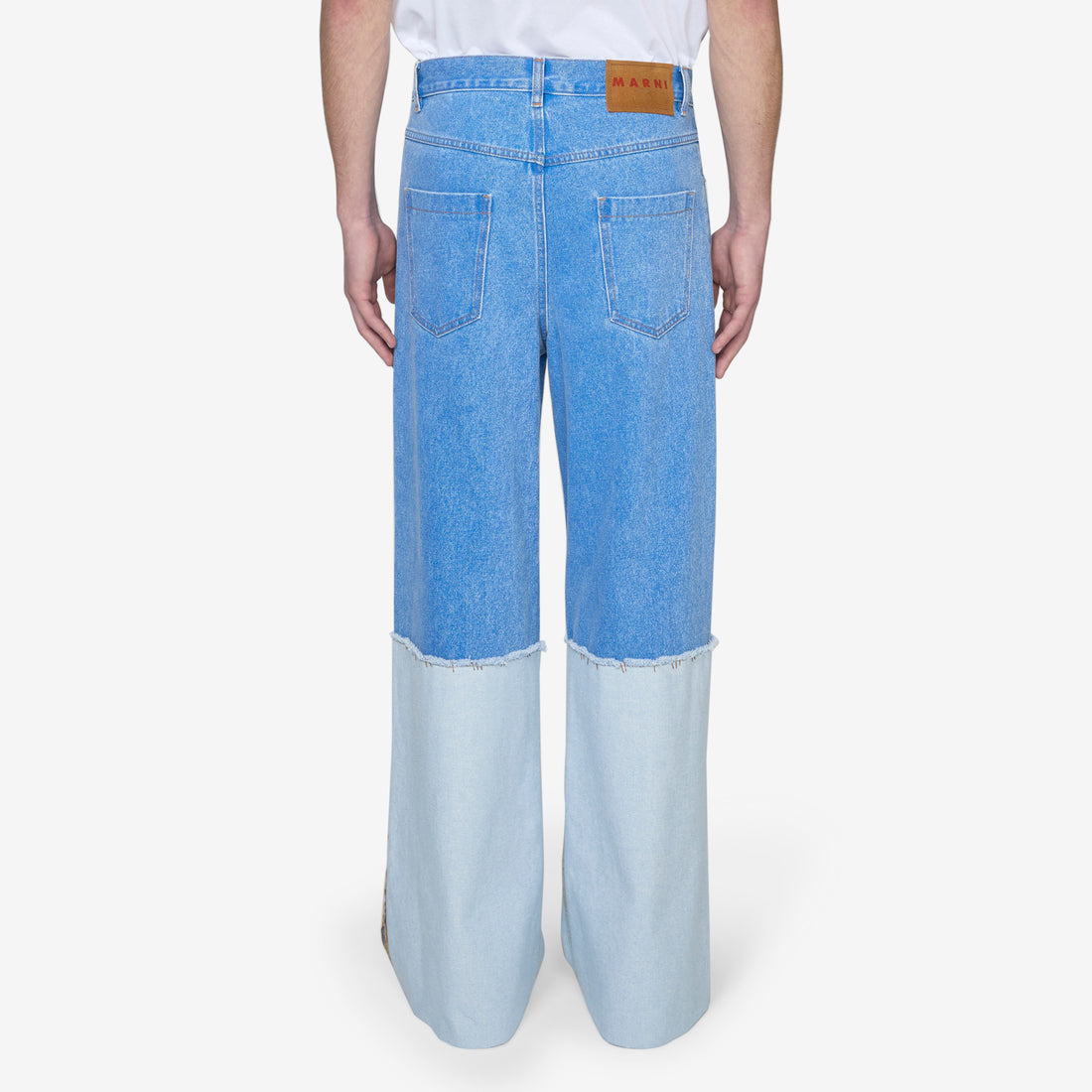 High Turn-Up Wide Leg Jeans Cobalt Pants