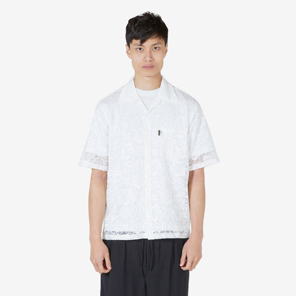Lace Hawaiian Shirt White