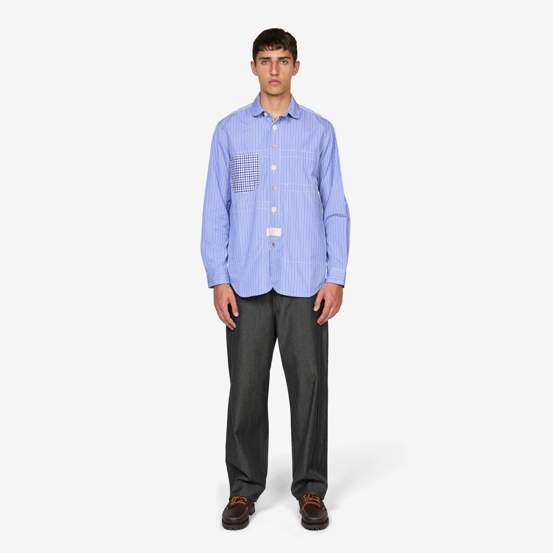 Reversible Patchwork Shirt Navy | Sax | White Mix Shirts