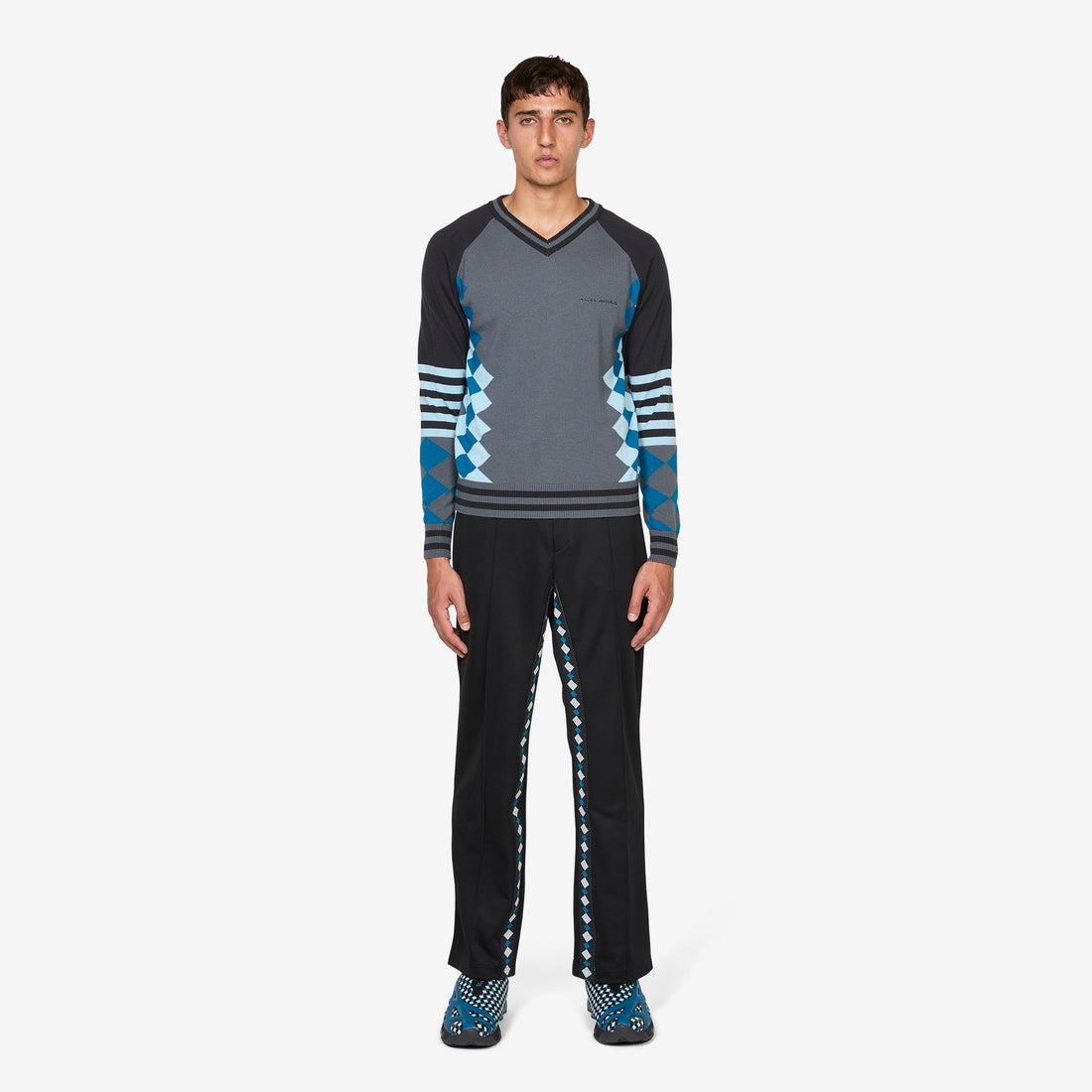 ASICS NOVALIS Laricoid Knit Jumper Anchor Grey | Sky Jumpers