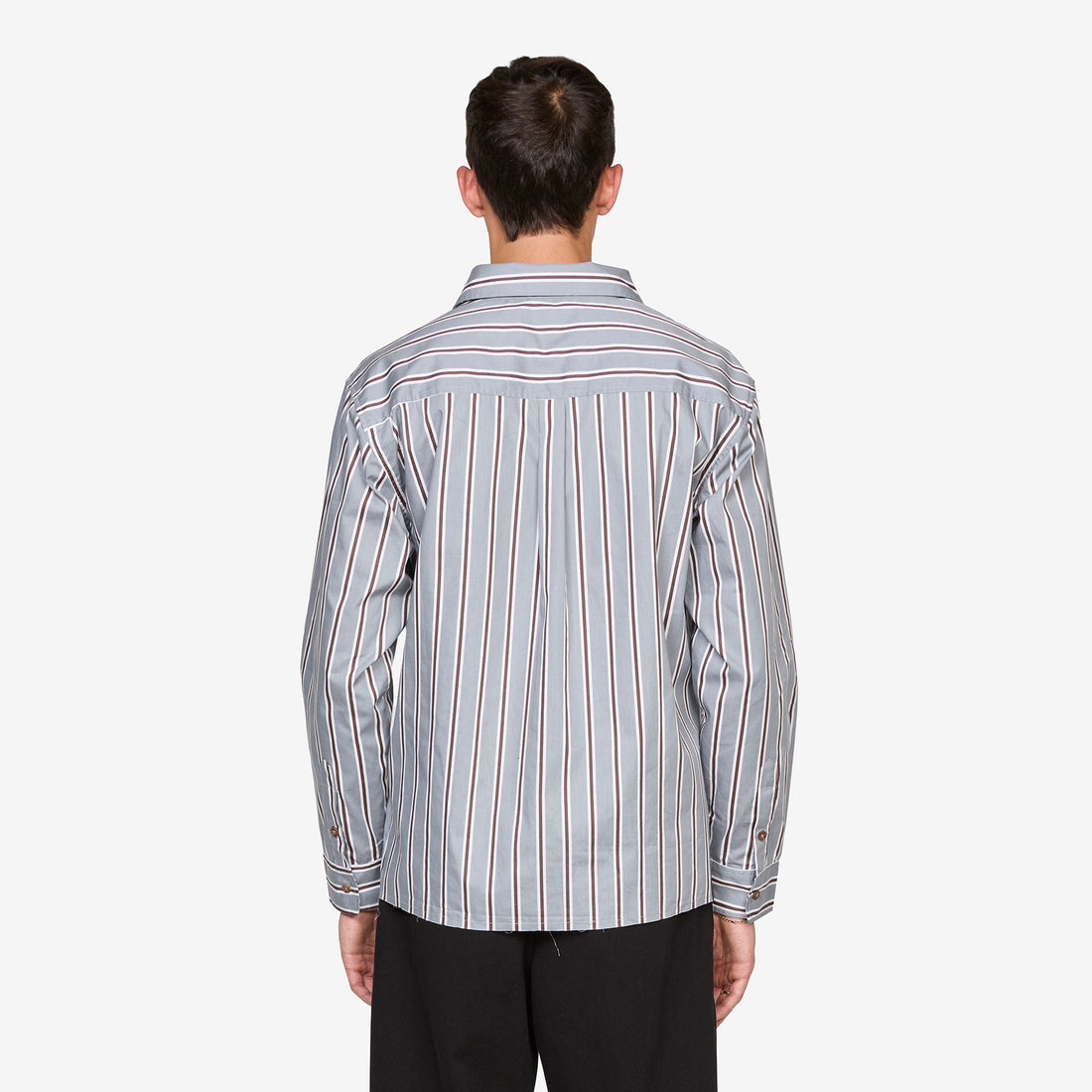 Hold Longsleeve Shirt Grey Stripes Shirts