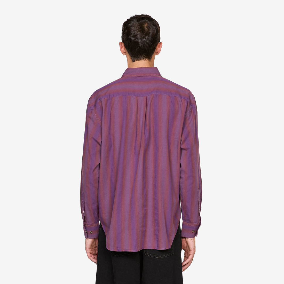 Ben Longsleeve Shirt Purple Stripe Shirts