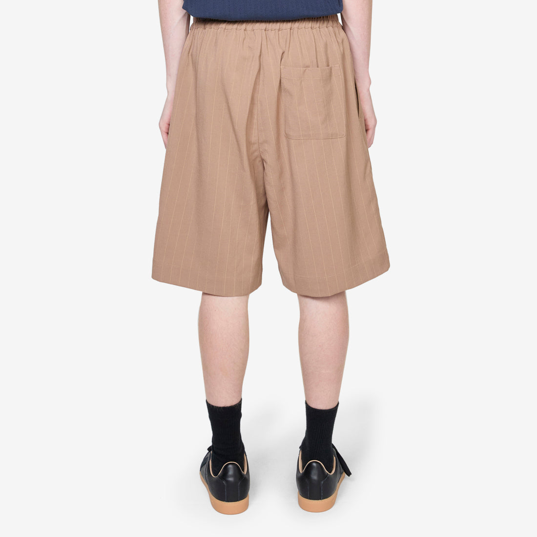 Saleh Shorts Camel Pinstripe Shorts