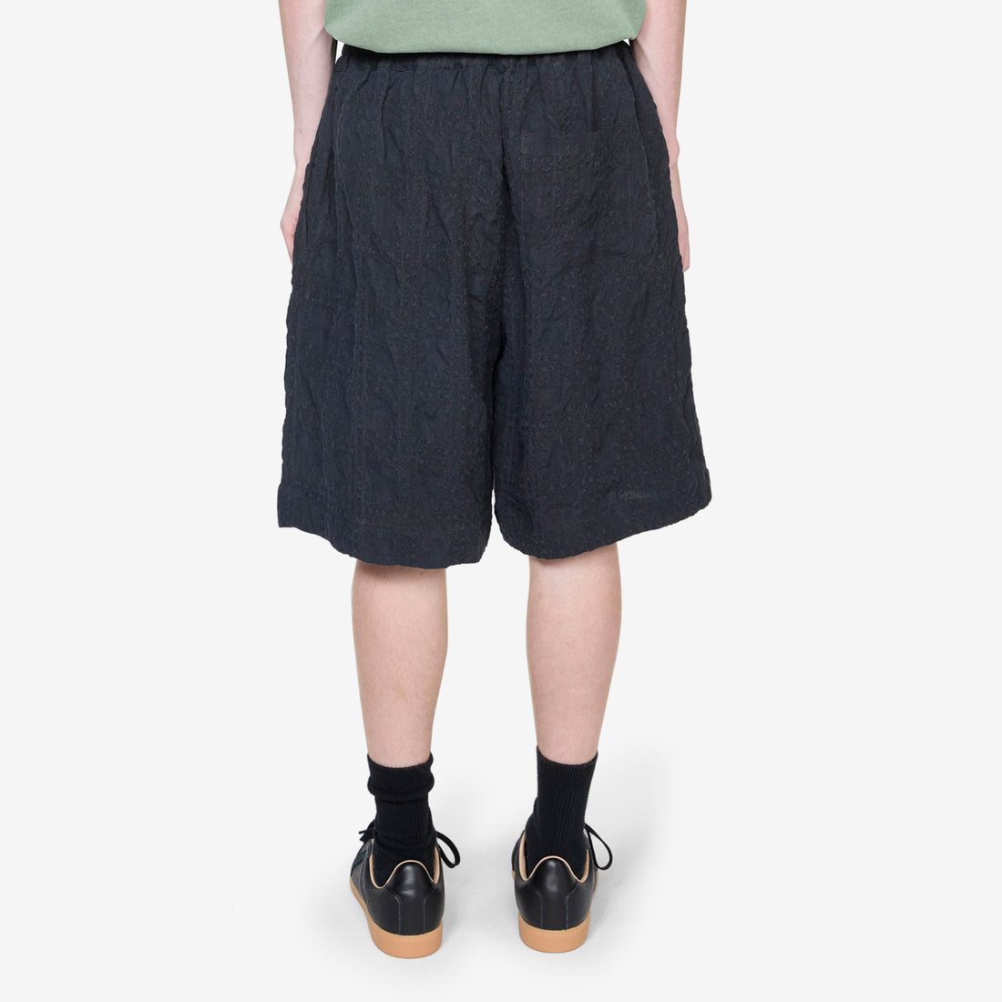Saleh Shorts Faded Black Seercheck Shorts