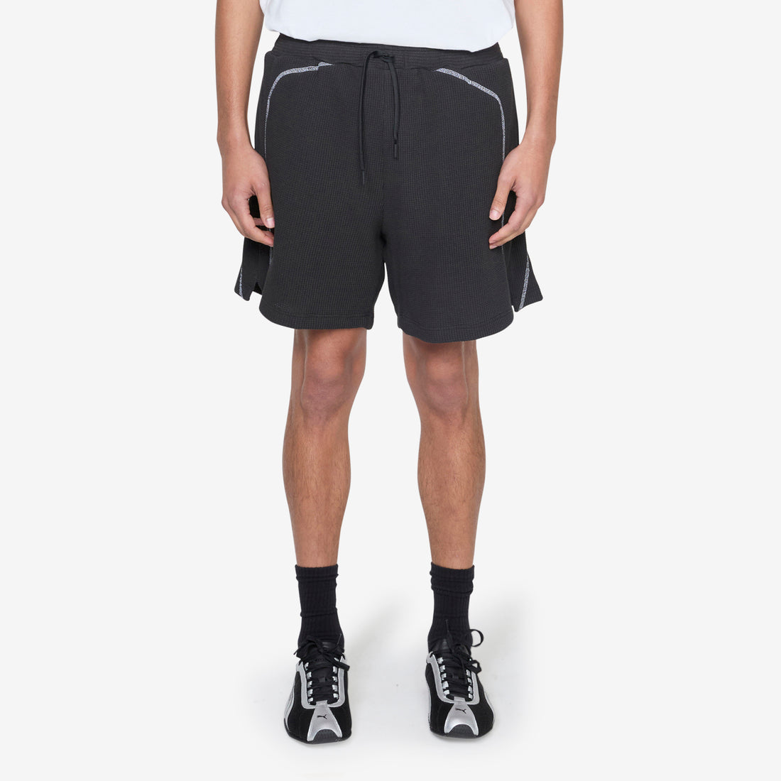 Fabien Waffle Shorts Black Shorts