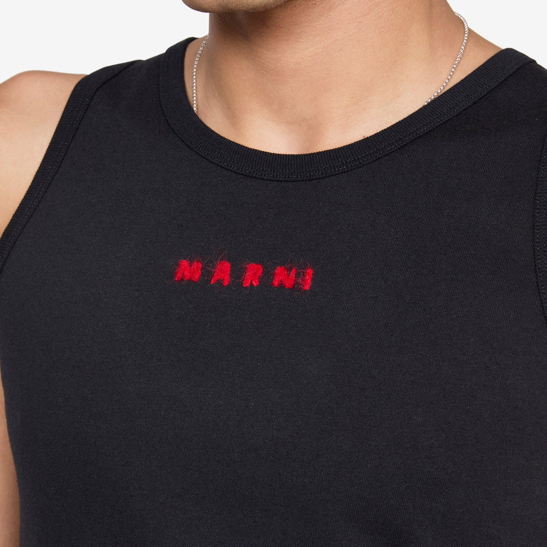 Mohair Embroidered Tank Top Black Tees