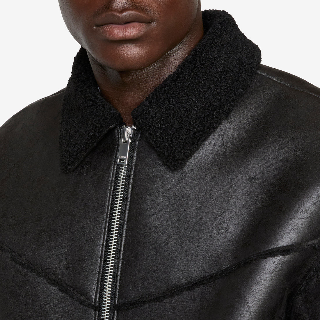 Faux Shearling Boxy Jacket Black Jackets