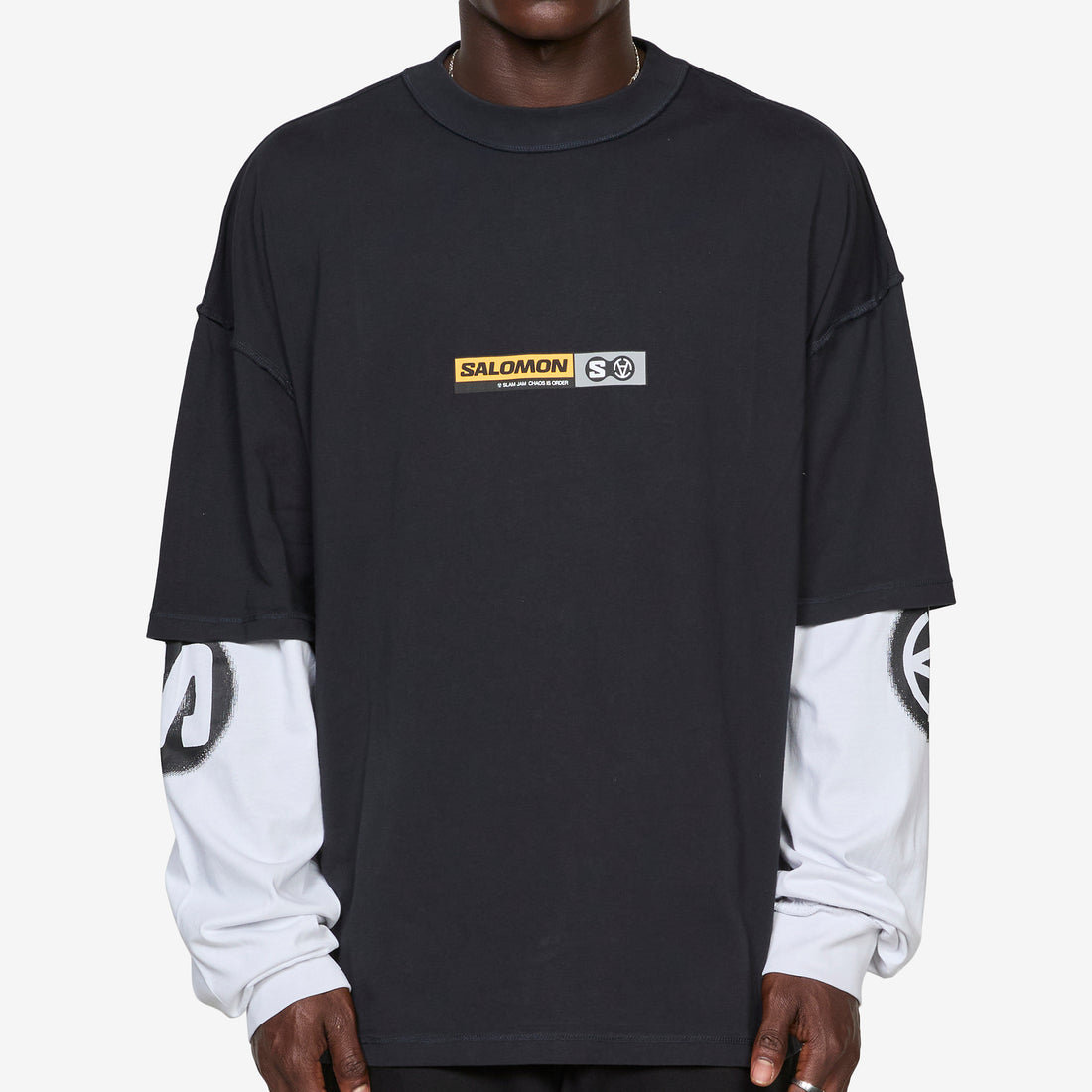 Slam Jam x Longsleeve T-Shirt Deep Black | White Tees