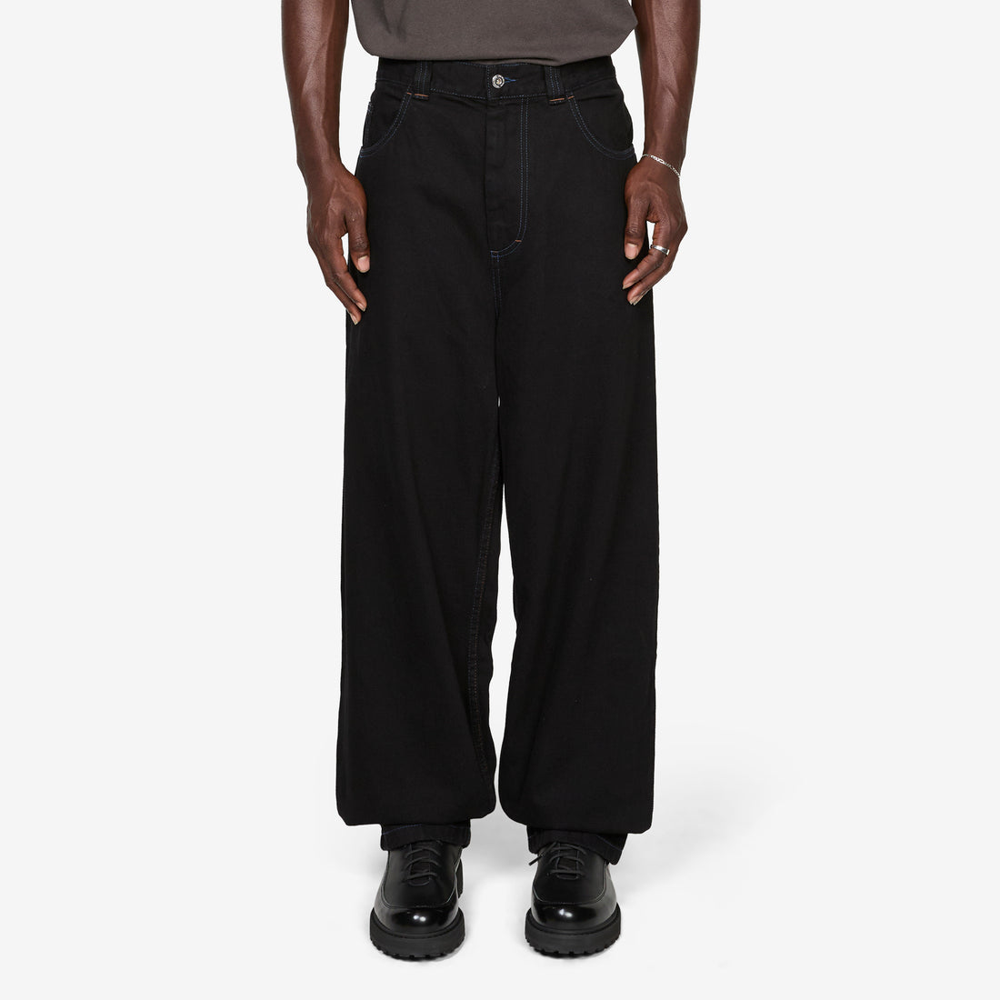 Big Boy Pants Black | Blue Stitching Pants